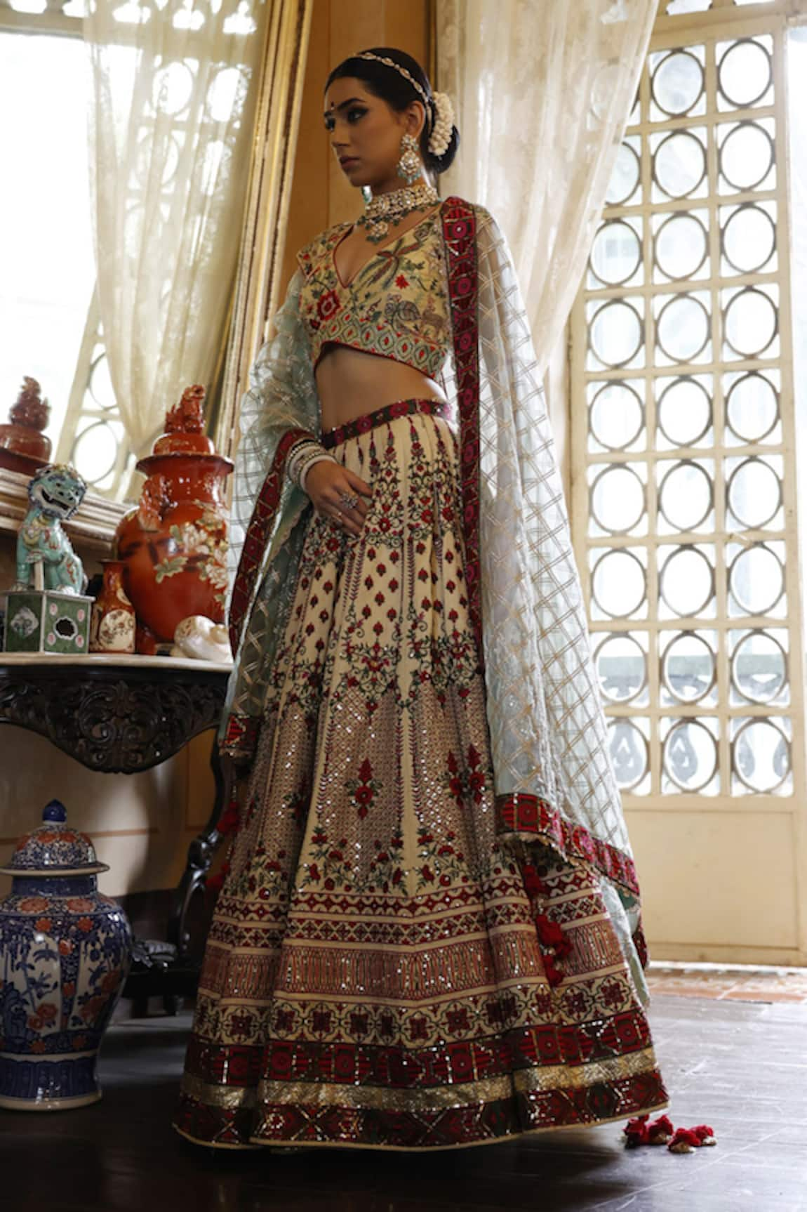 Vikram Phadnis Kali Embroidered Bridal Lehenga Set