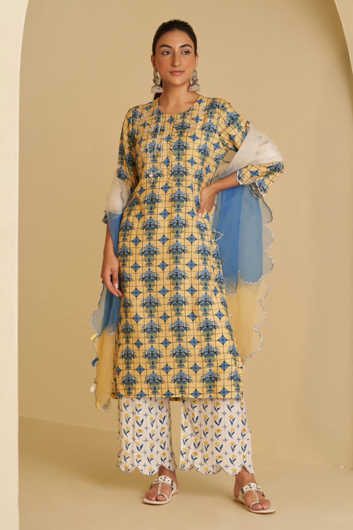 Sage Saga Bansuri Suvaarn Floral Print Kurta Pant Set