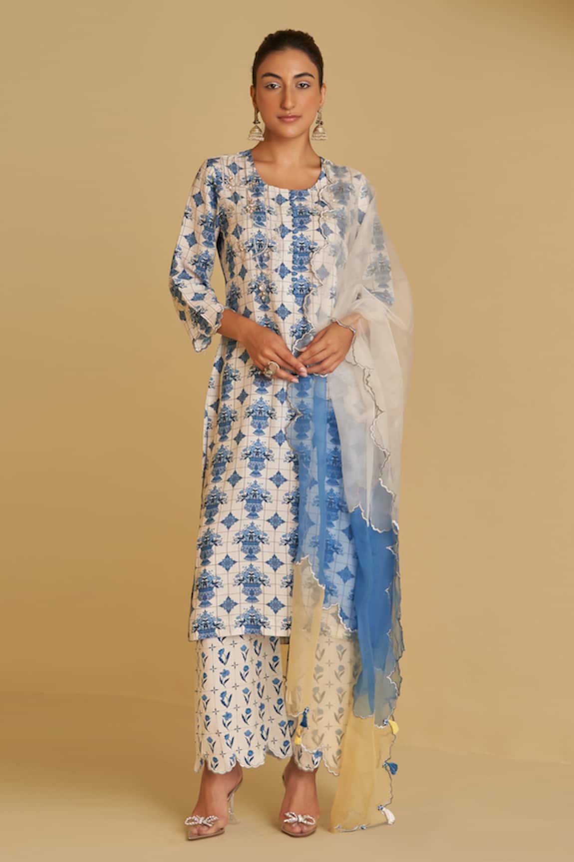 Sage Saga Bansuri Neel Floral Print Kurta Pant Set