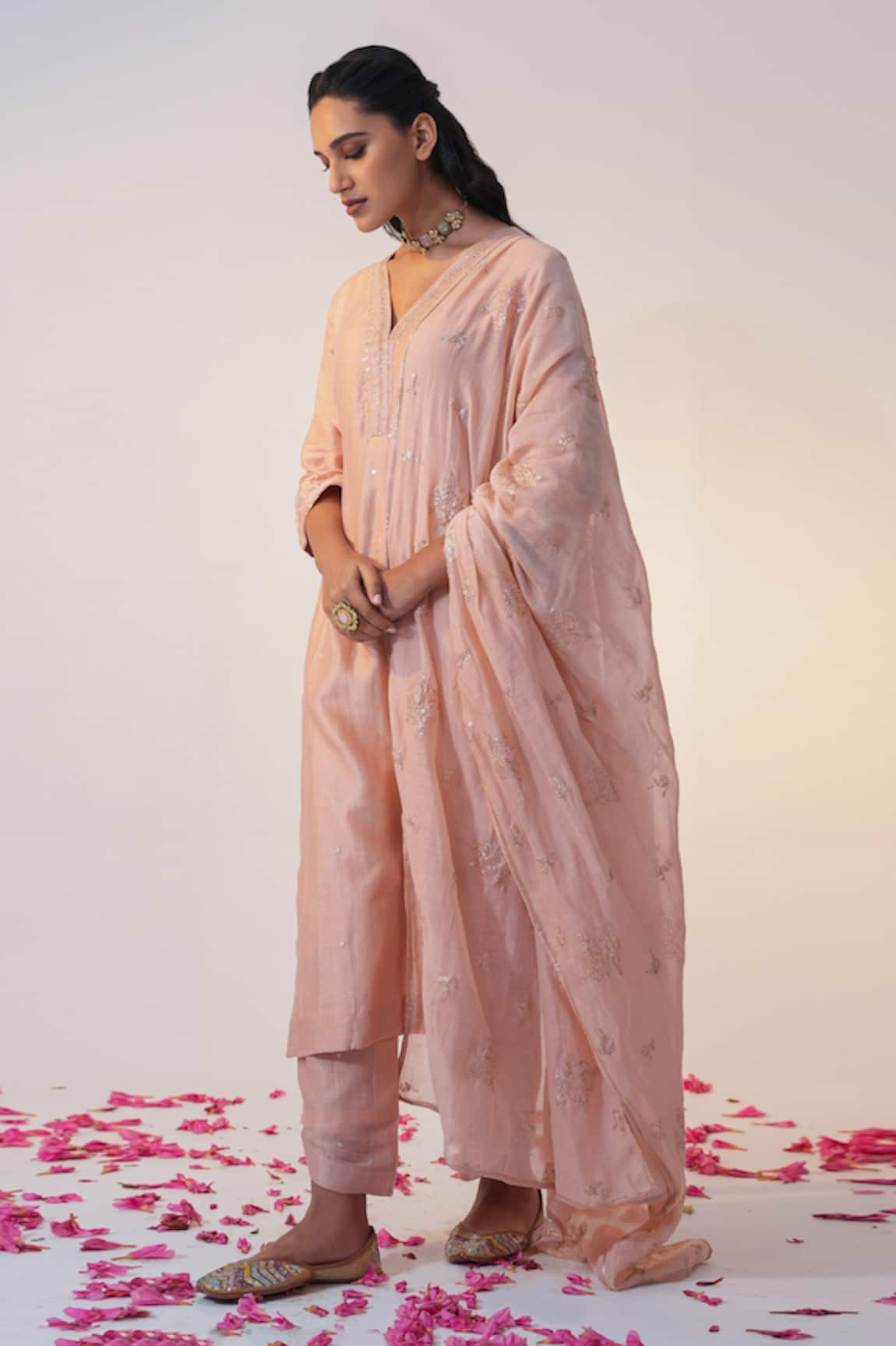 Label Mansi Nagdev Fitoor Cotton Silk Kurta Trouser Set