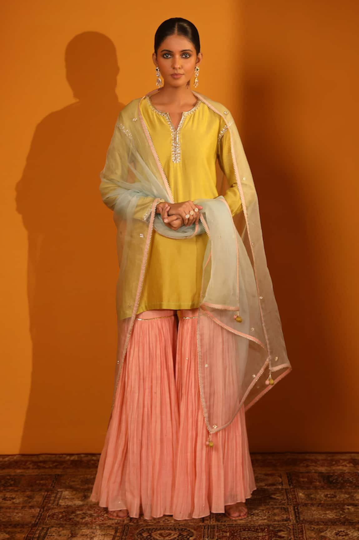 Sitaraa Resham Short Kurta Sharara Set