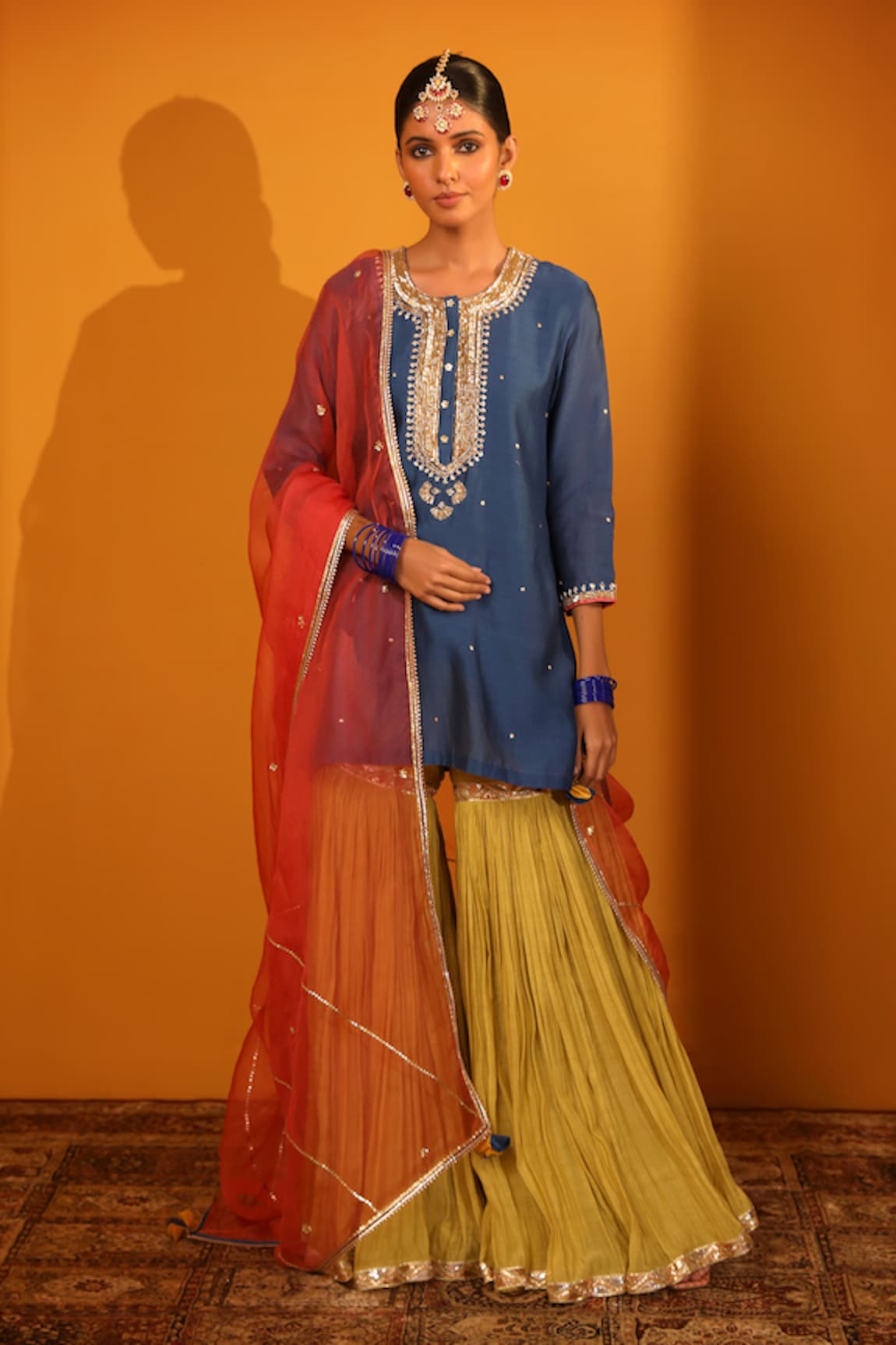 Sitaraa Aakriti Sequin Embroidered Kurta Sharara Set