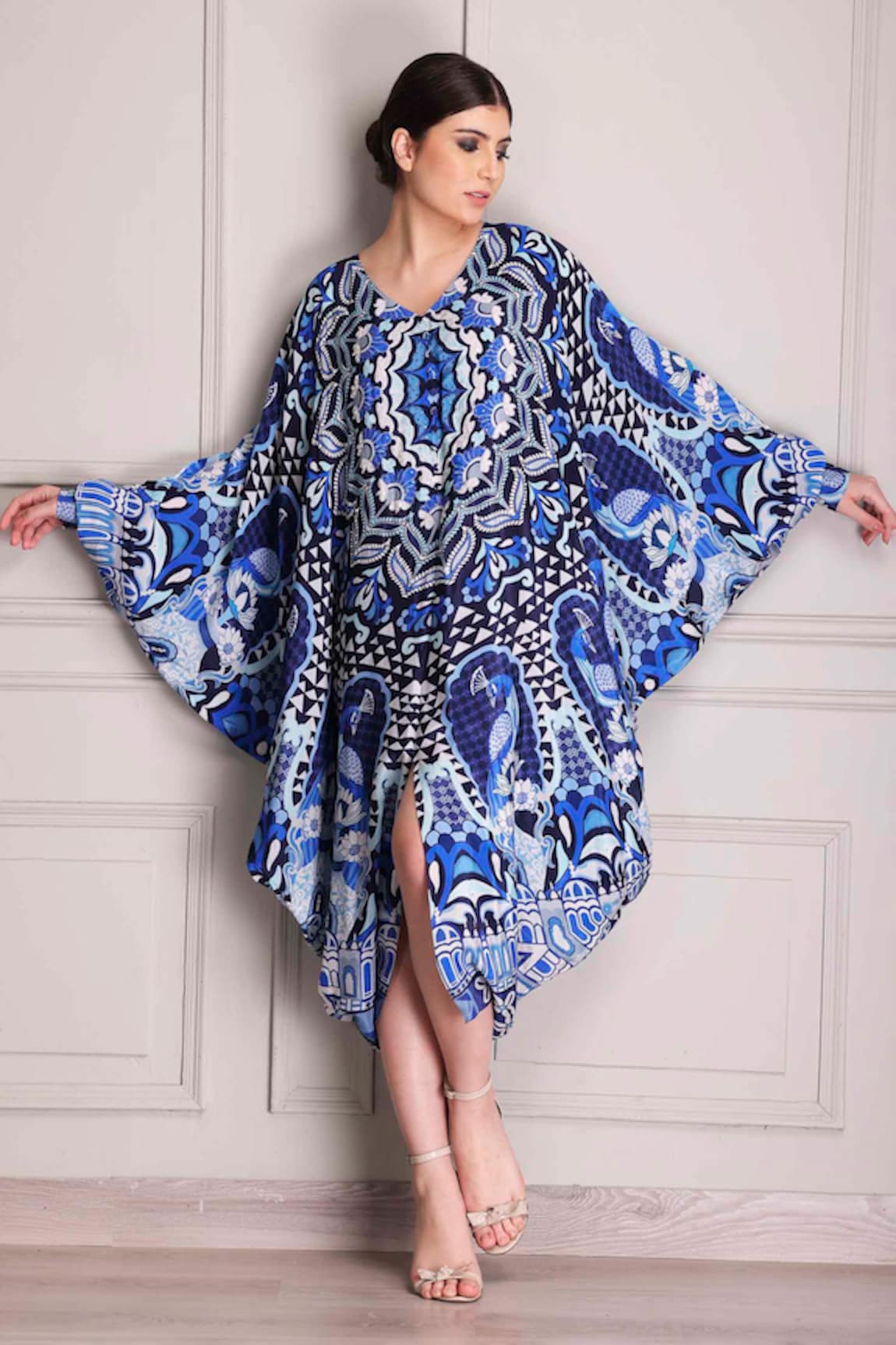 ALPONA DESIGNS BY SOHAM ACHARYA Palace Print Kaftan Dress