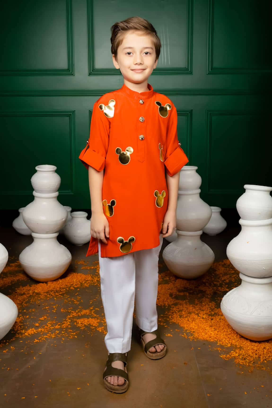 Hoity Moppet Magical Mickey Applique Kurta With Pant 