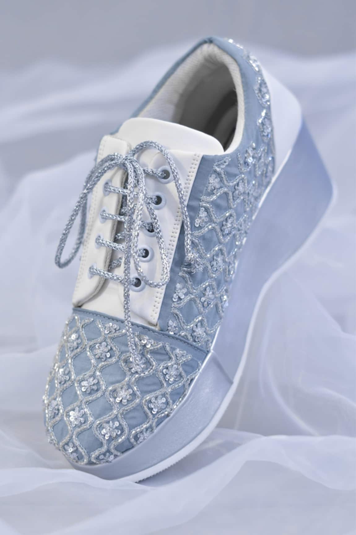 Around Always Gemini Sequin Embroidered Sneaker Wedges 