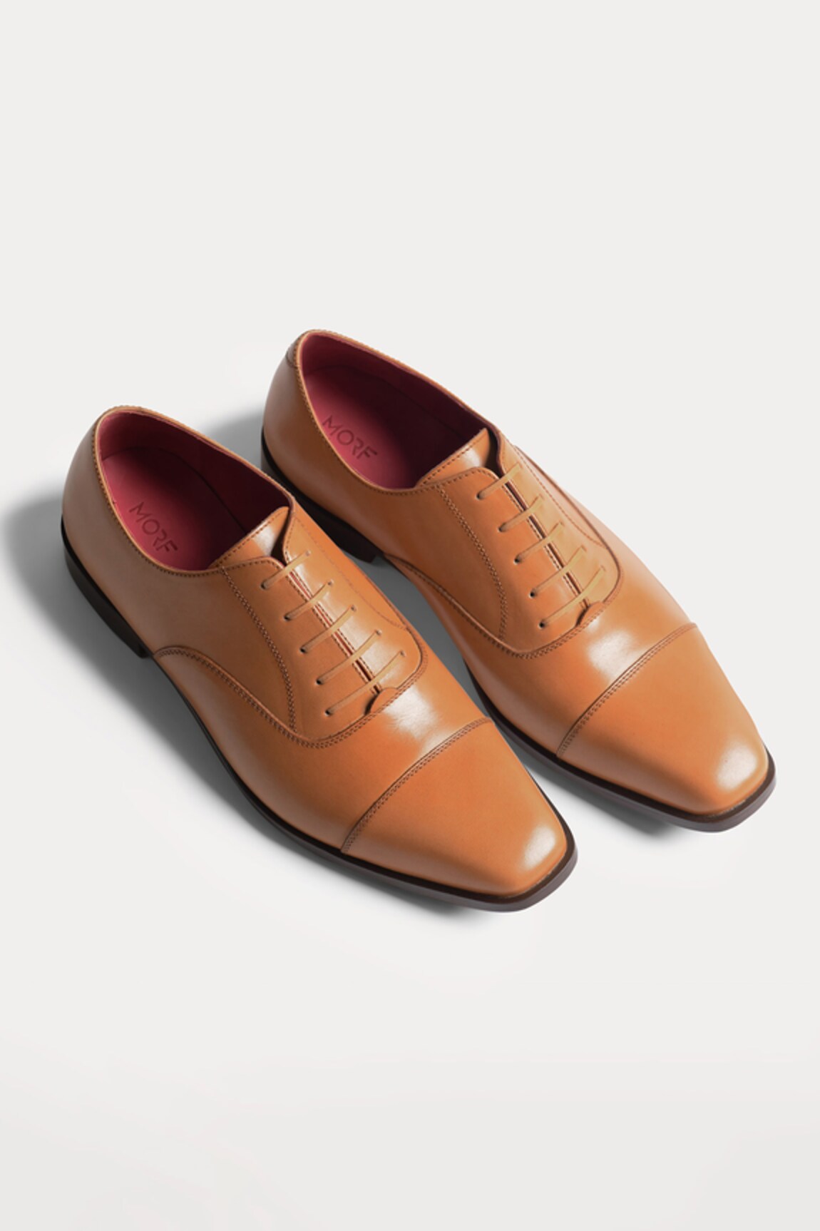 Morf Camel Square Captoes Oxford Shoes