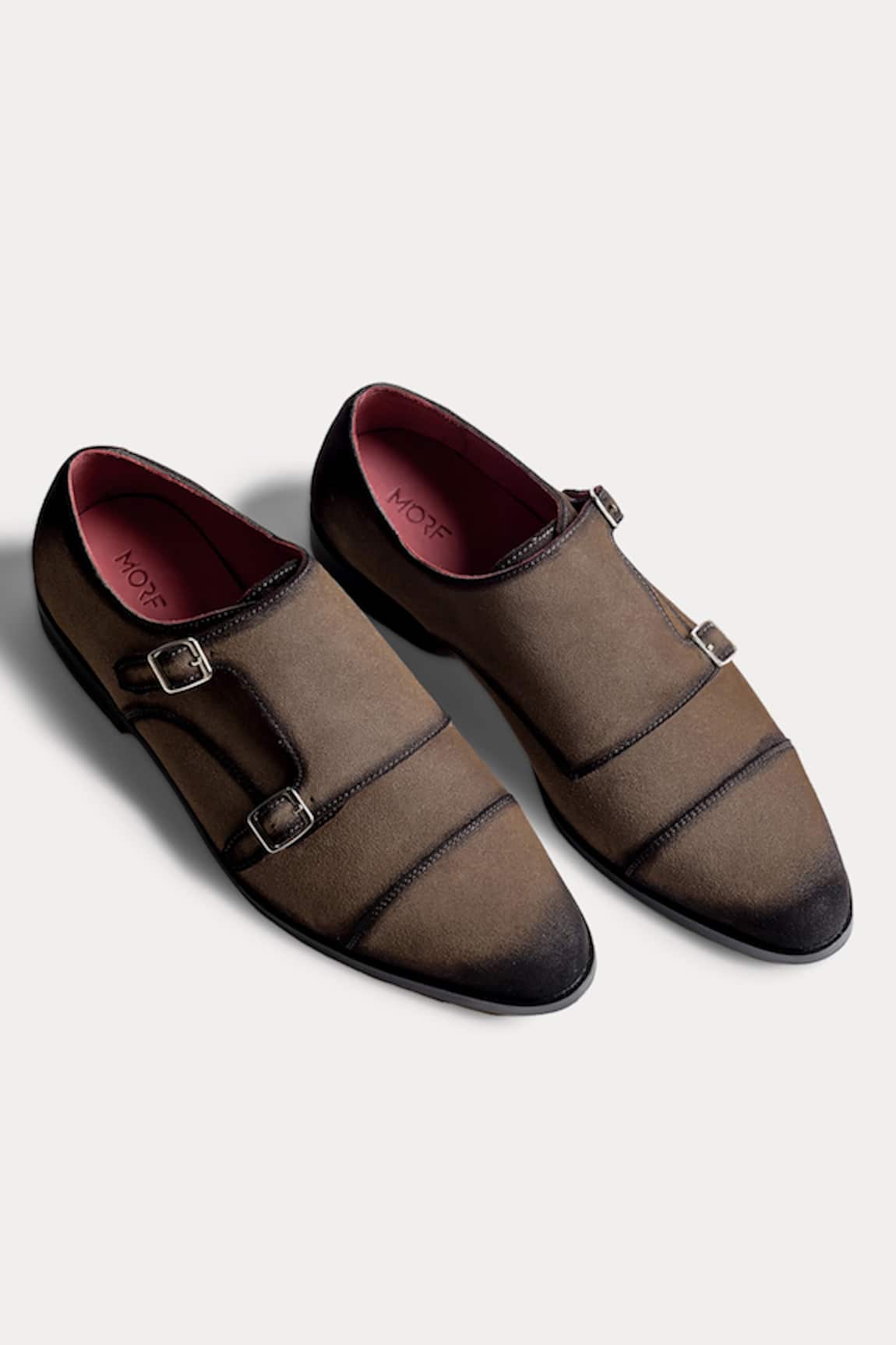 Morf Suede Patina Monk Strap Loafers