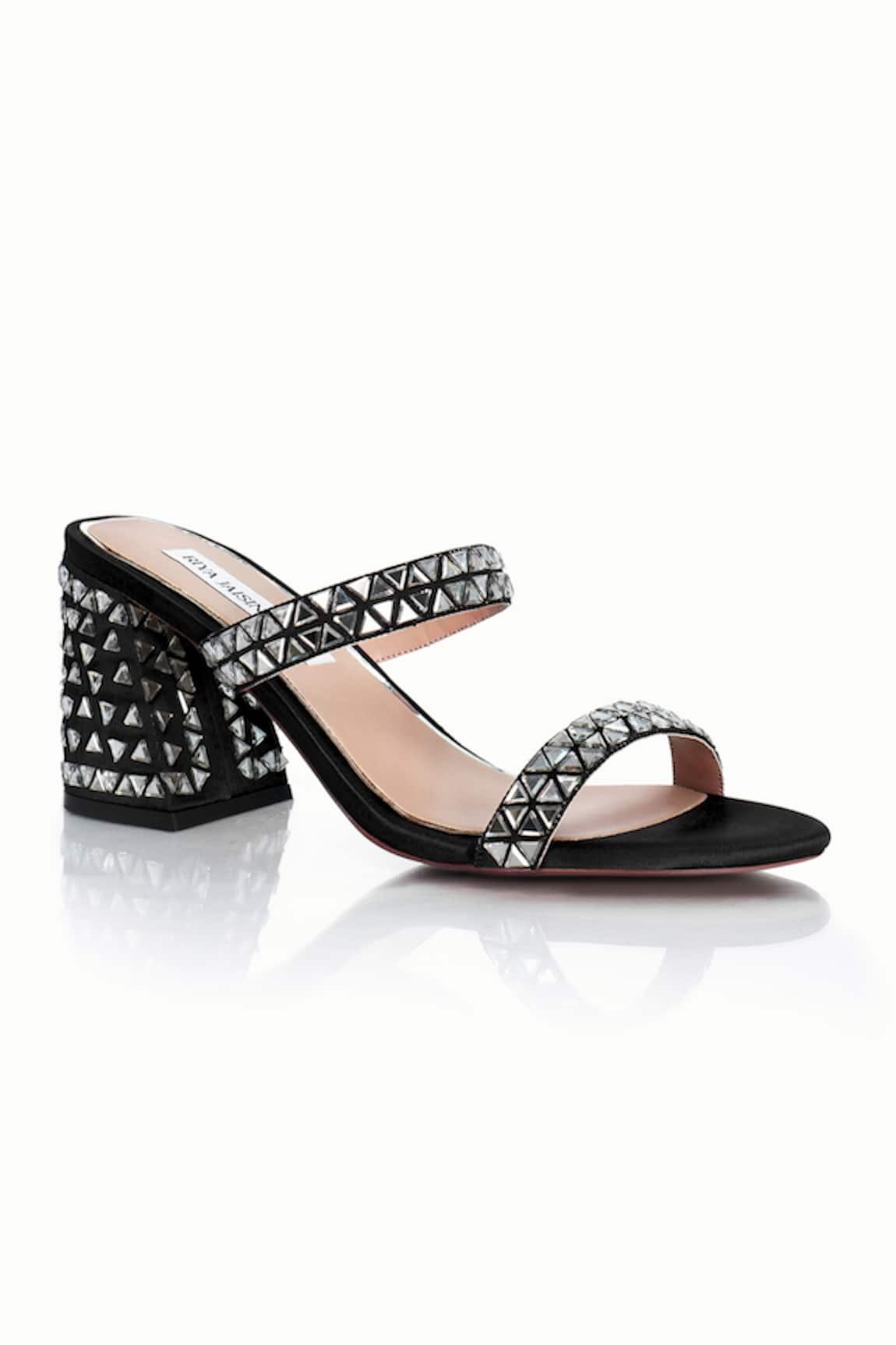 Riya Jaisinghani Kavya Crystal Embellished Block Heels