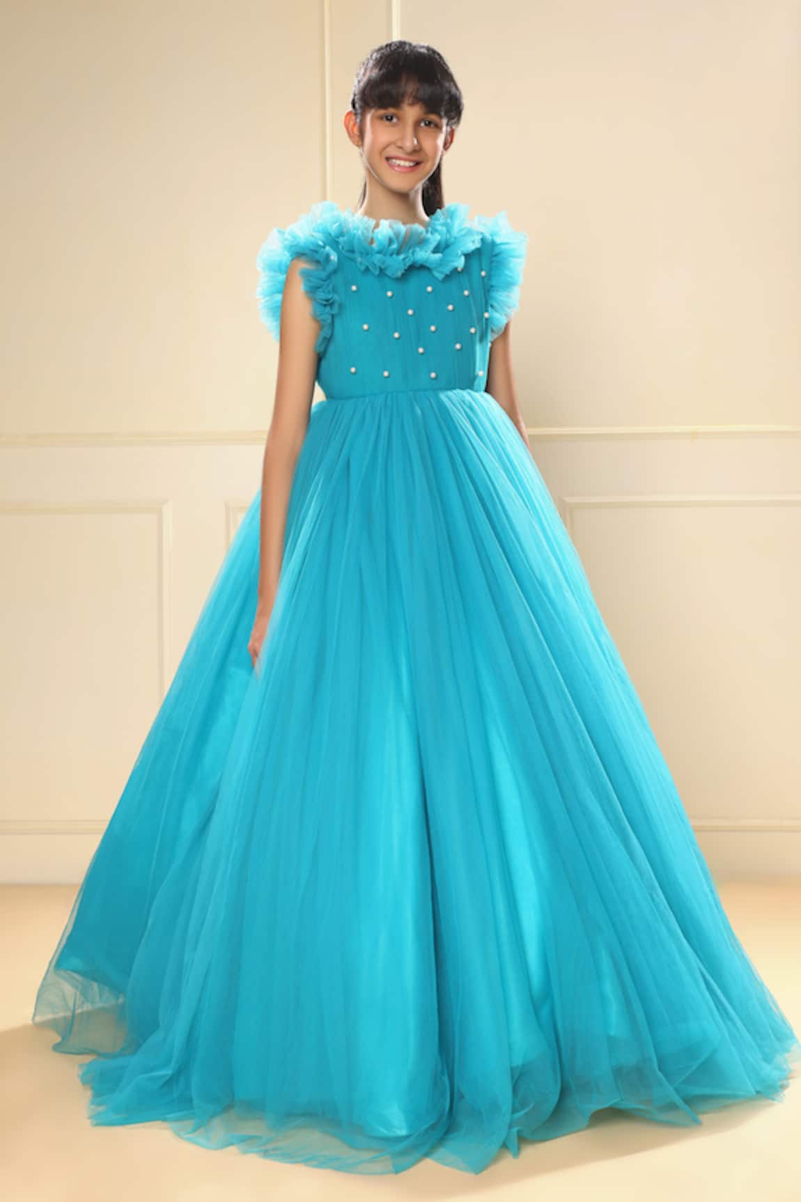 LittleCheer Pearl Embellished Bodice Ball Gown