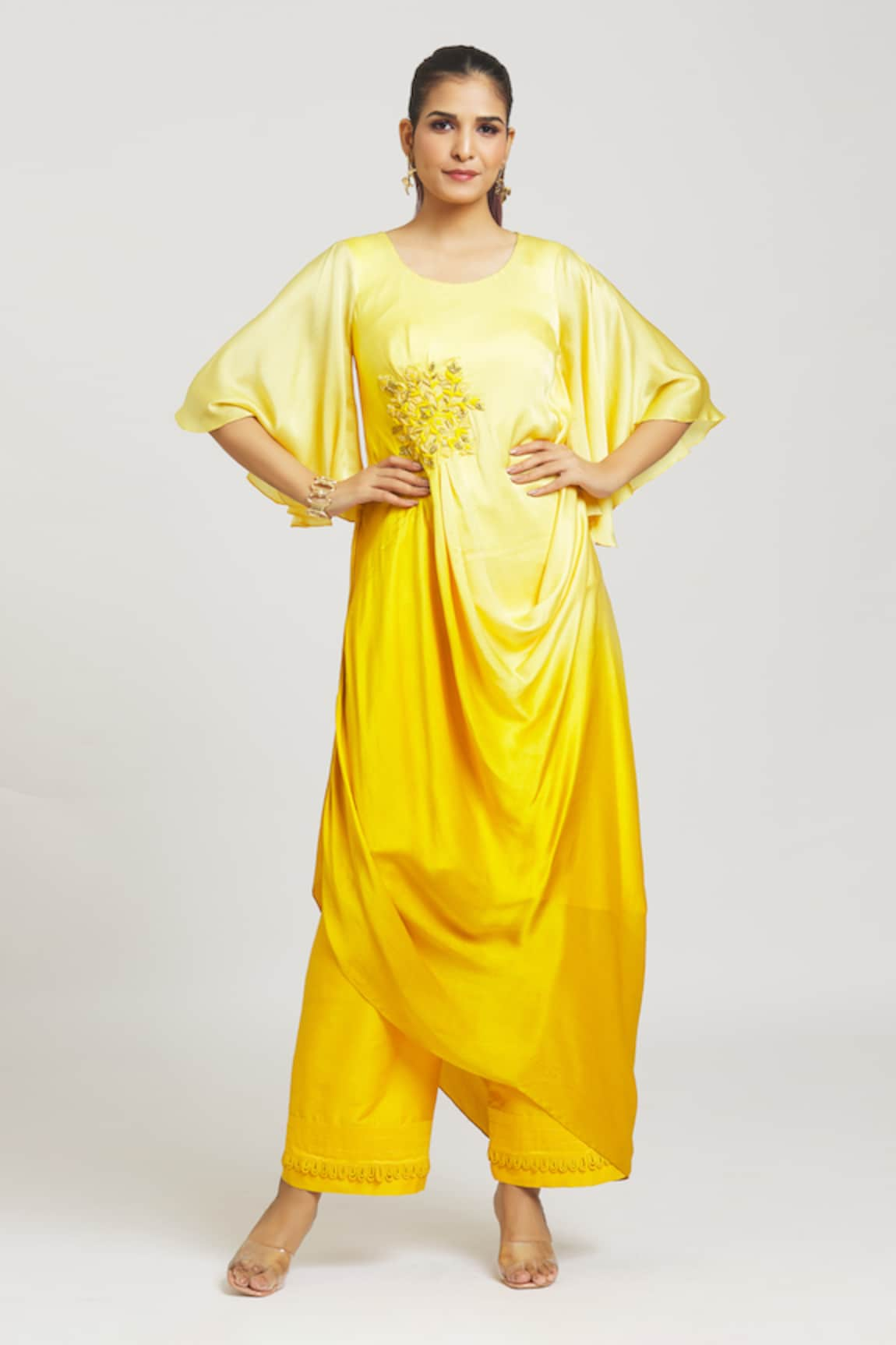 Khwaab by Sanjana Lakhani Soliel Draped Kurta & Pant Set