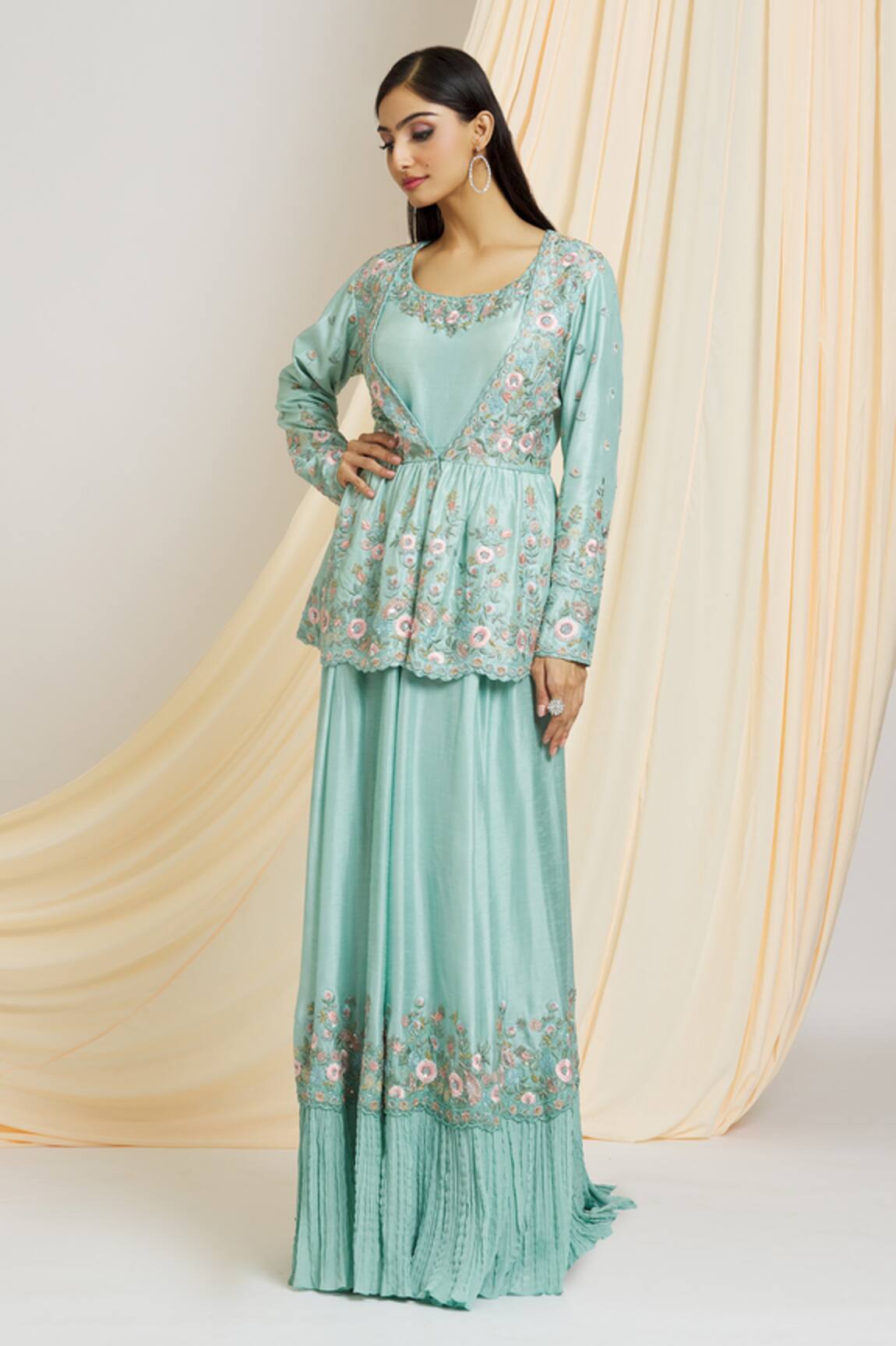 28 Threads Anarkali With Floral Embroidered Jacket