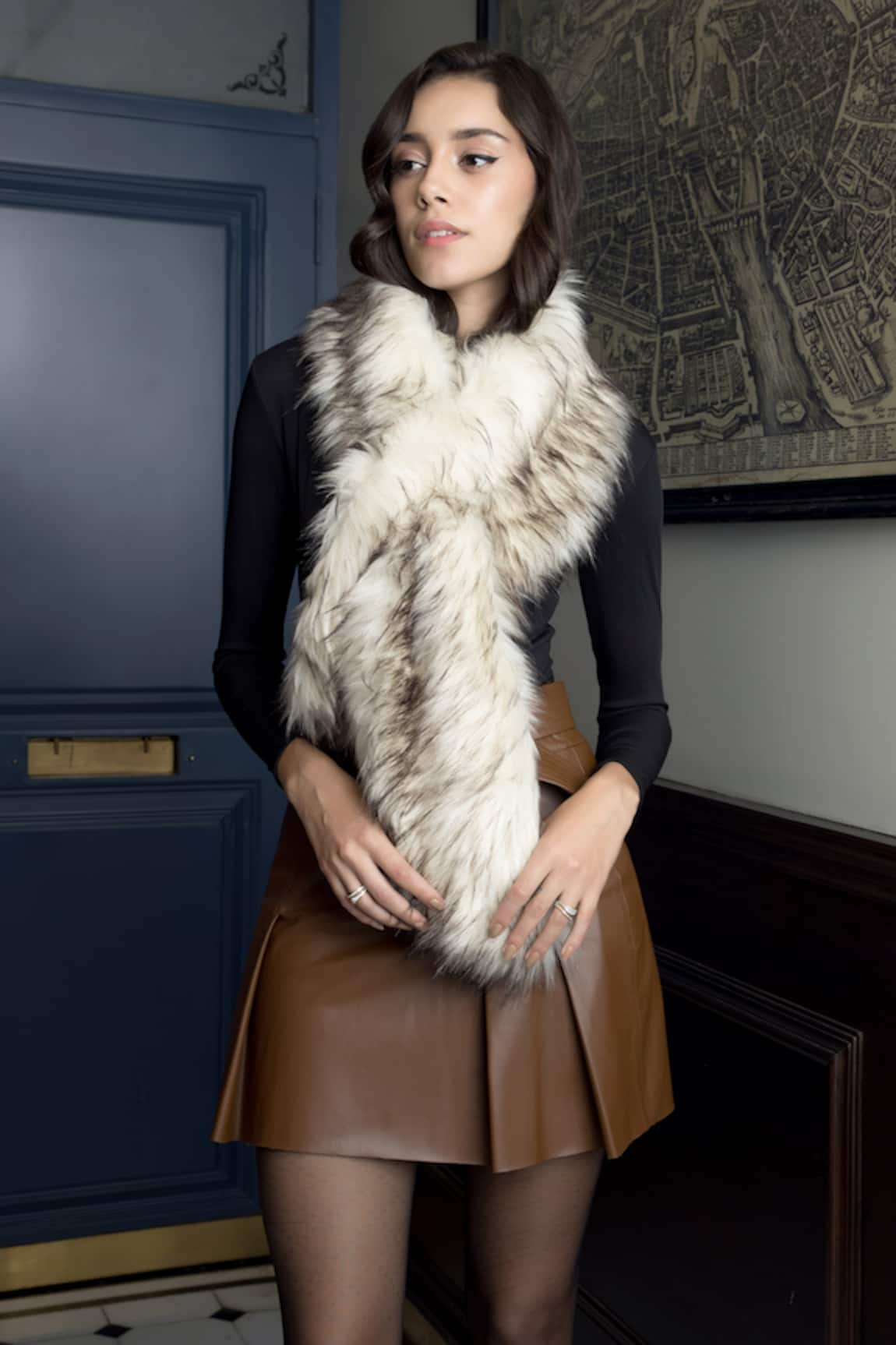 Rhe-Ana Chamonix Faux Fur Shawl Collar