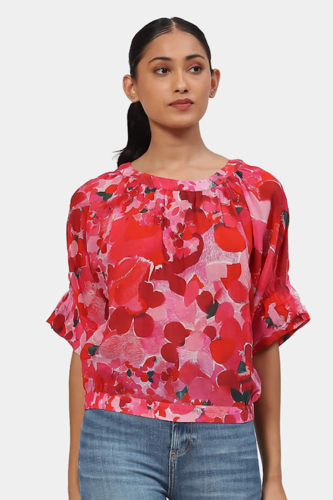 Satya Paul Scarlet Oasis Printed Top 