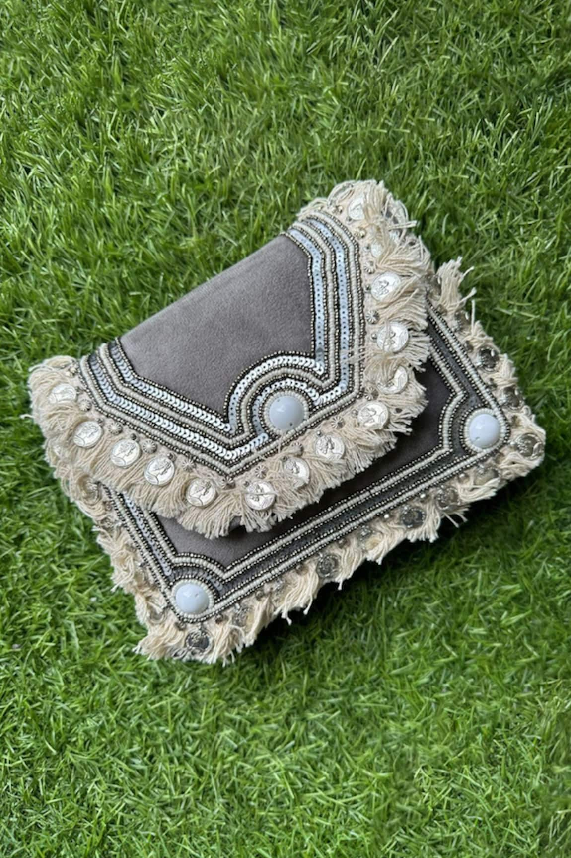 Stitched soles Boho Love Embellished Clutch