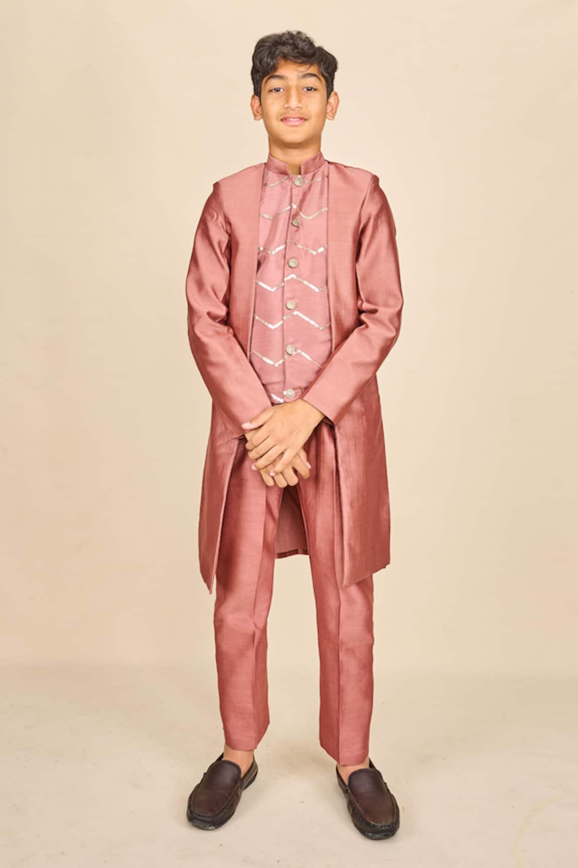All Boy Couture Sequin Embroidered Achkan Set