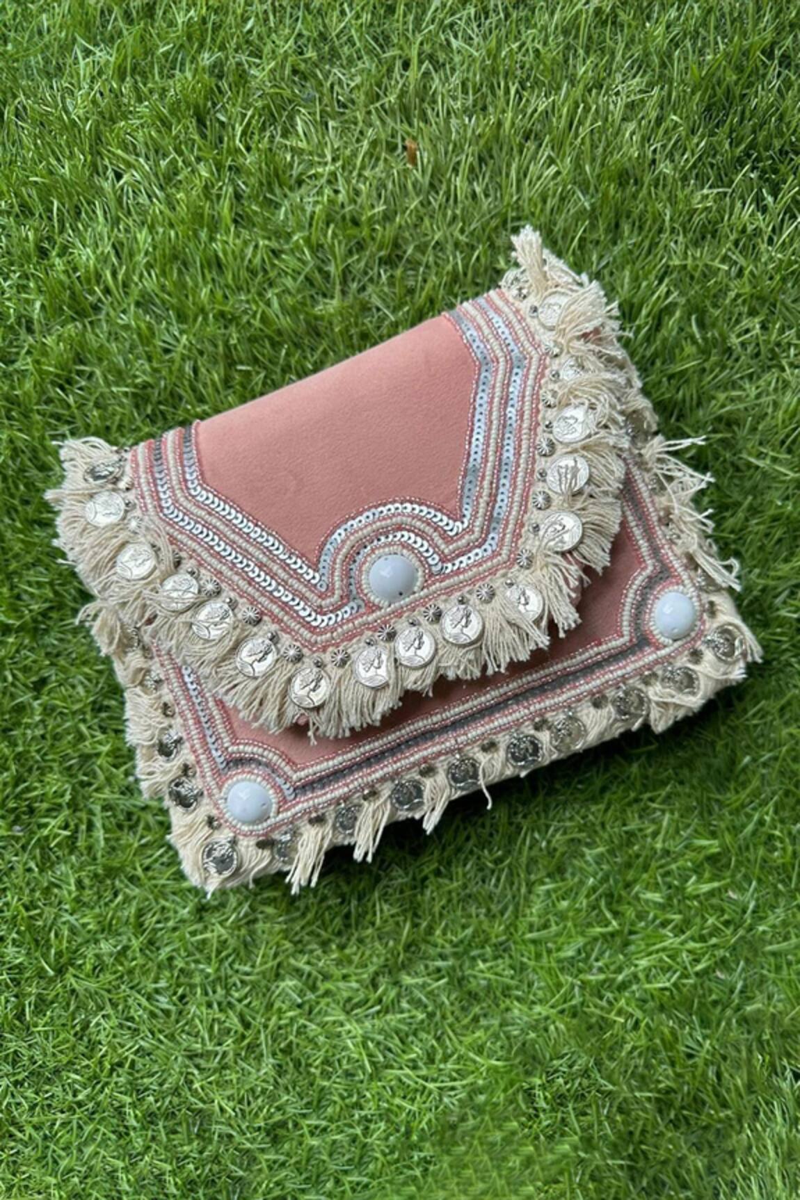 Stitched soles Boho Love Fringe Tasselled Clutch