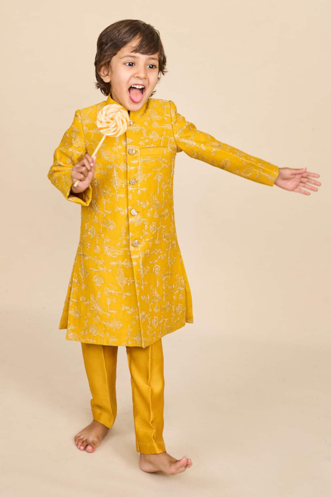 All Boy Couture Zari Work Achkan With Pyjama