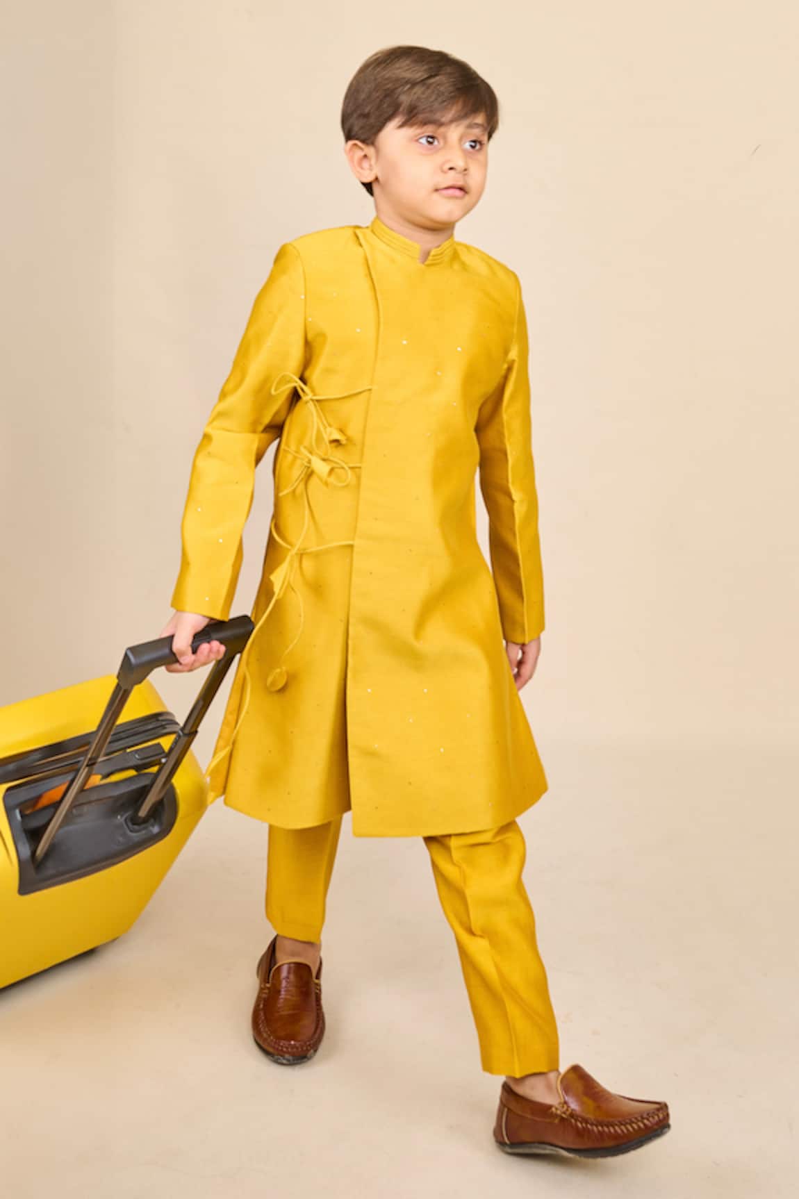 All Boy Couture Mukaish Work Angrakha Achkan Set