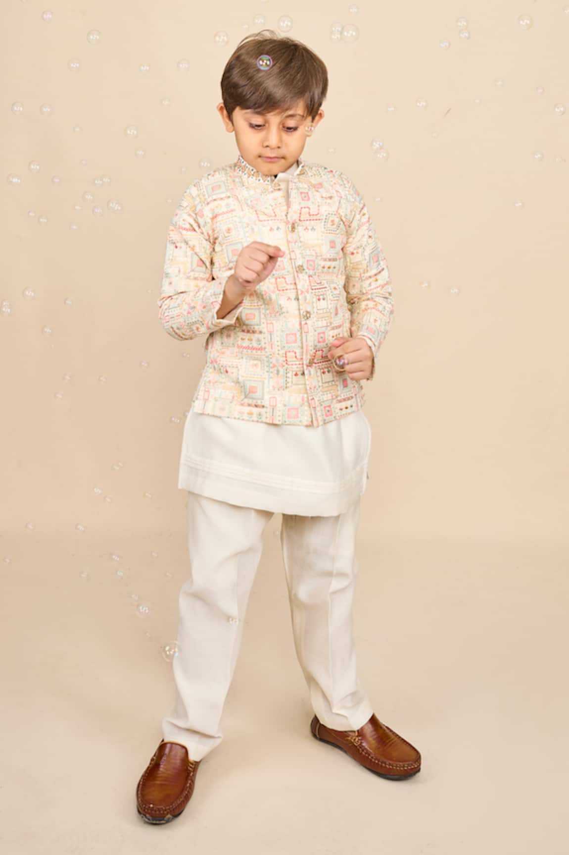 All Boy Couture Thread & Sequin Embroidered Achkan Set