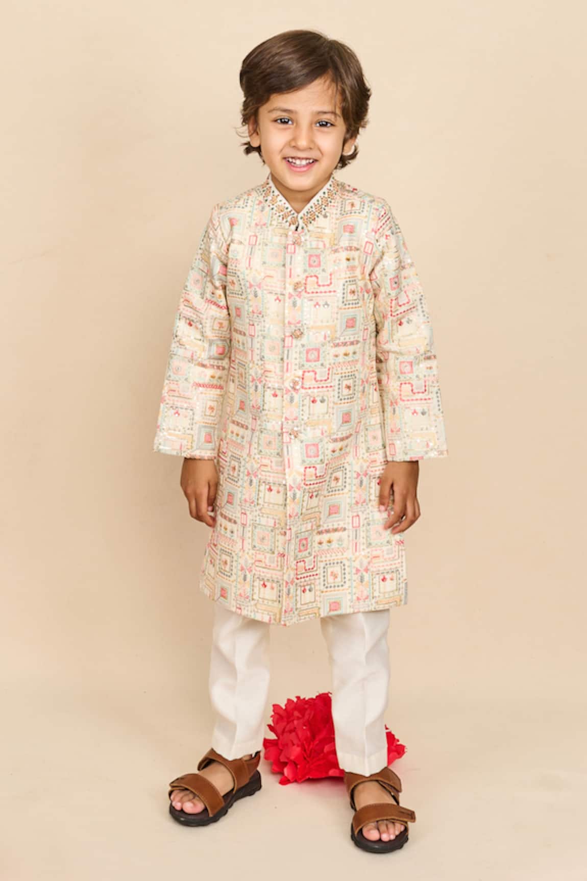 All Boy Couture Thread & Sequin Embroidered Bandhgala Set