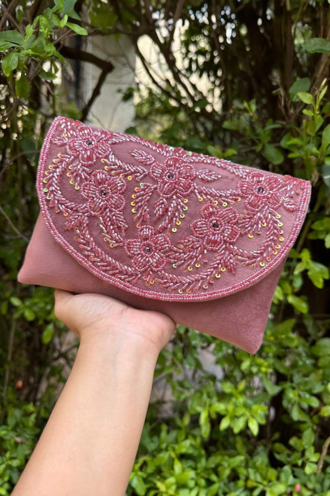 Stitched soles Bling Beads Embellished Clutch