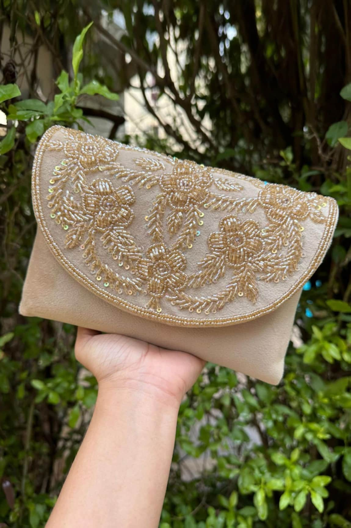 Stitched soles Bling Floral Cut Dana Embellished Clutch