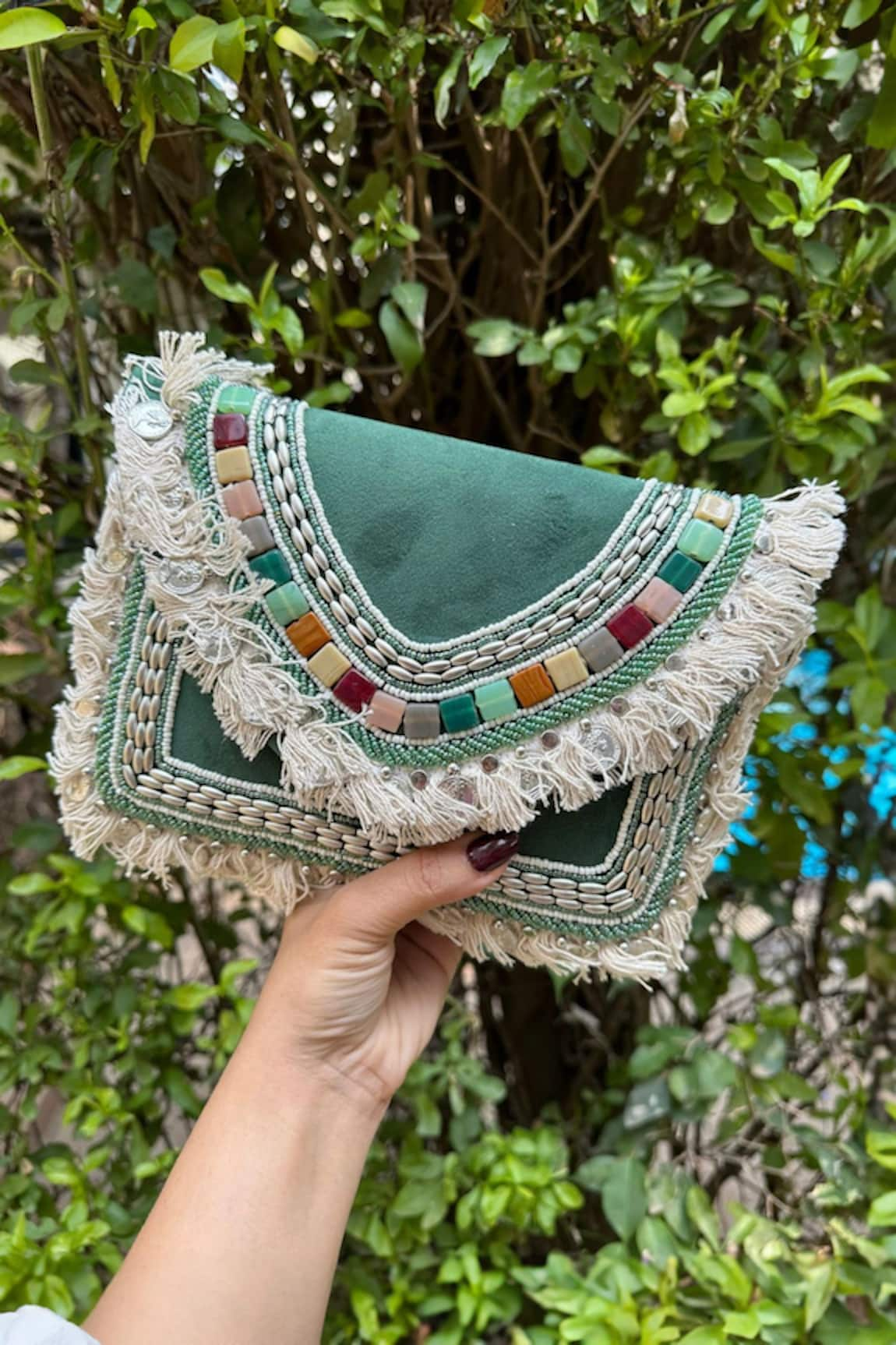 Stitched soles Banjara Bead & Coin Embellished Clutch