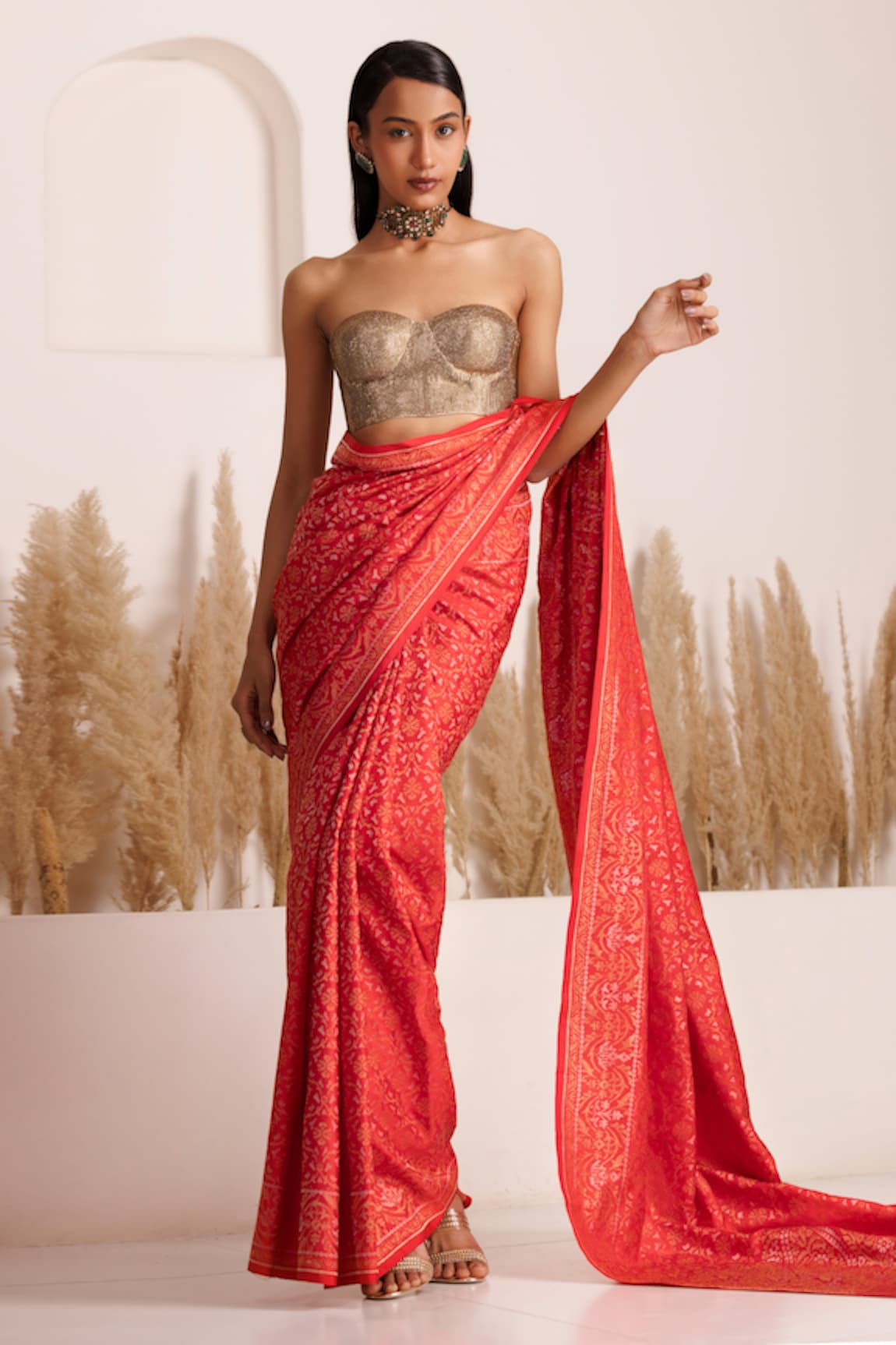 Chhaya Mehrotra Inshvari Silk Jamdani Saree With Blouse