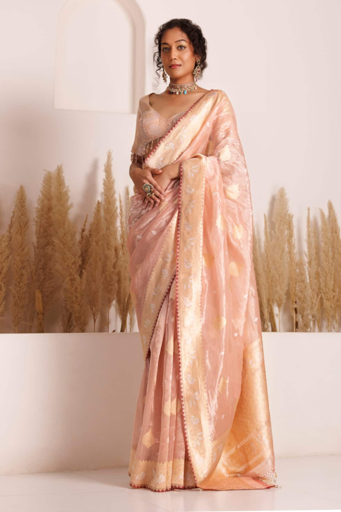 Chhaya Mehrotra Aagam Handwoven Saree With Blouse