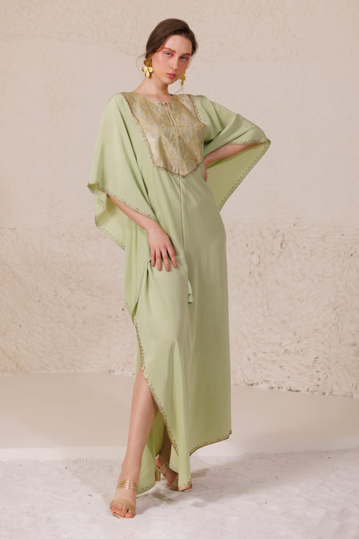 Chhaya Mehrotra Helen Brocade Yoke Kaftan