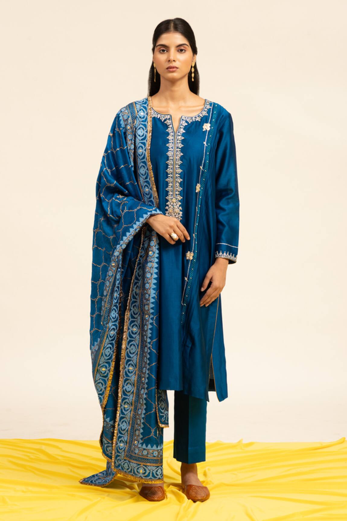 Shetab Kazmi Gota Patti & Zardosi Embroidered Kurta Pant Set