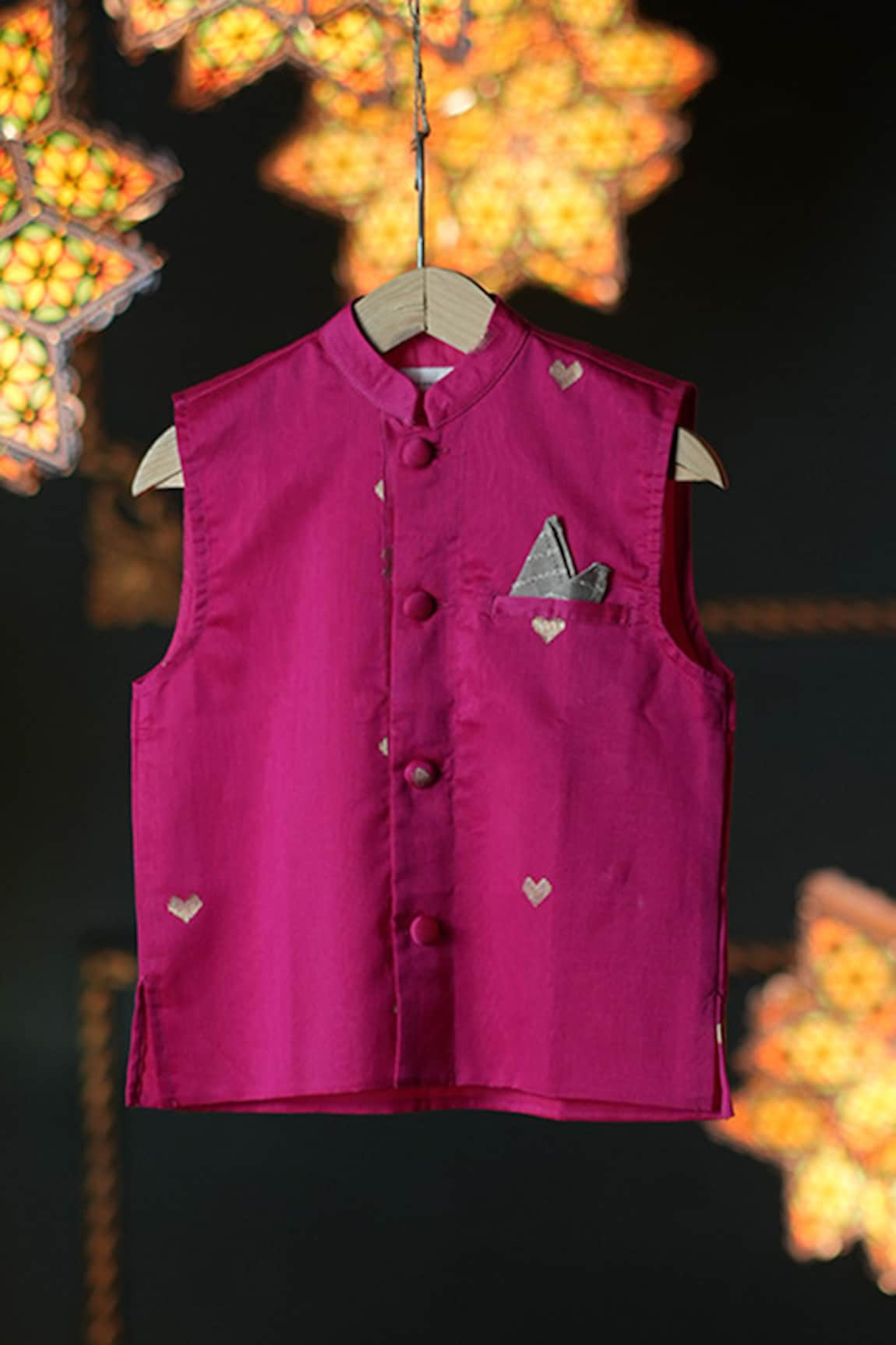 Love The World Today Heart Woven Nehru Jacket