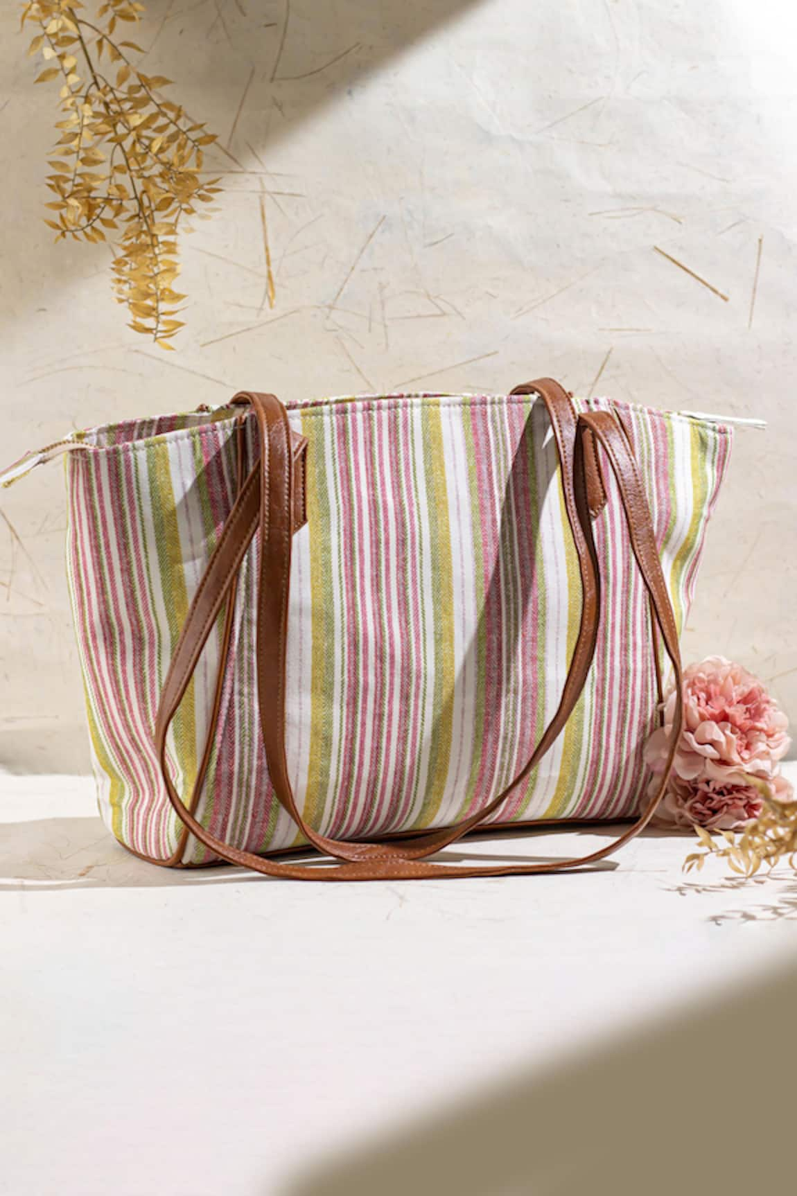 AMYRA New Yorker Striped Tote Bag