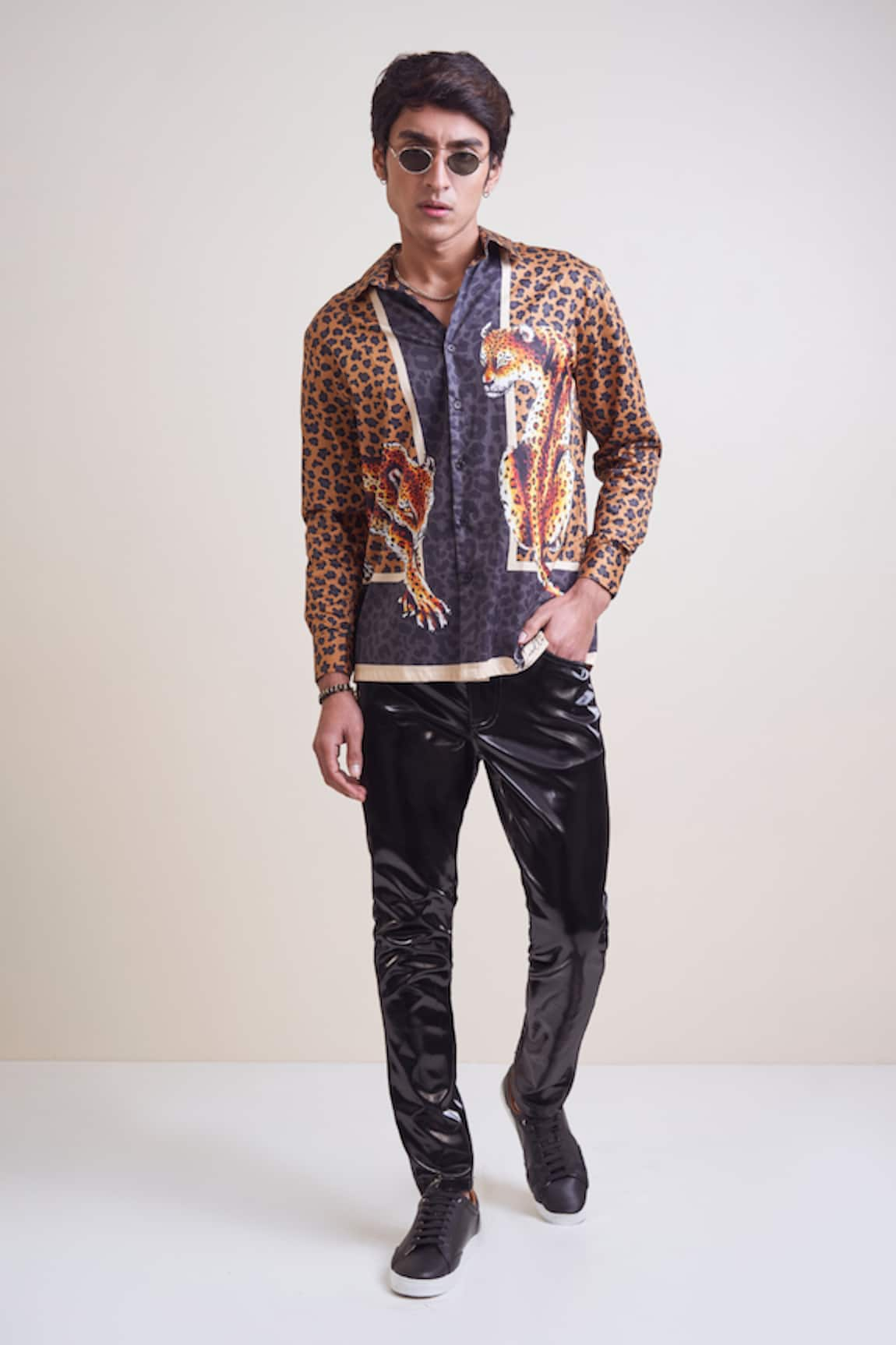 LoudLess Leopard Print Cotton Shirt