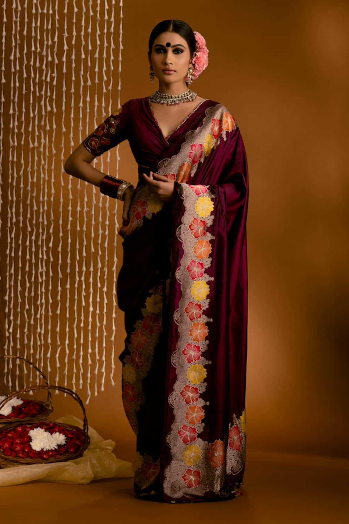 Priyal Bhardwaj Banarasi Handwoven Bordered Saree