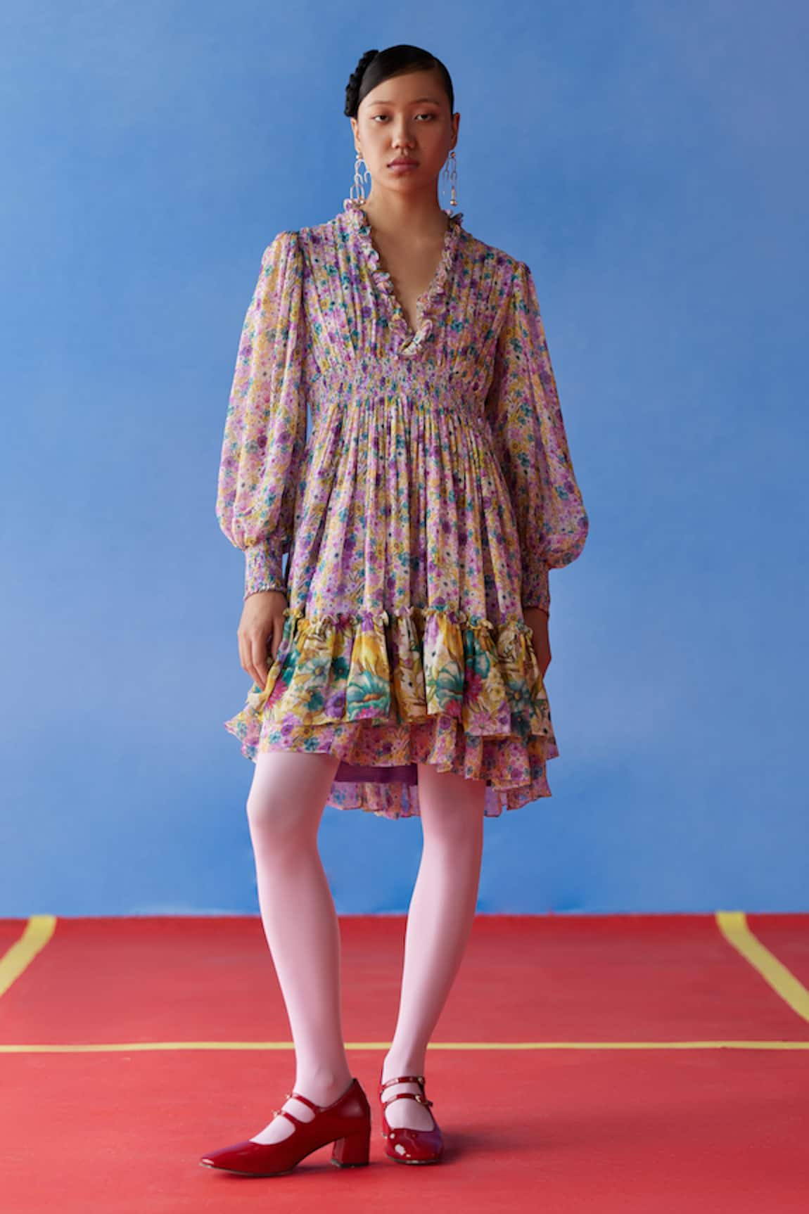 Uri by Mrunalini Rao Juniper Iris Bloom Print Dress