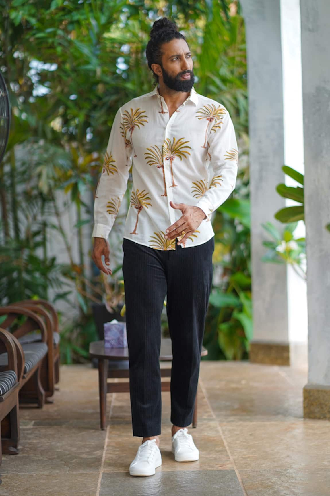 ALIAUM Palm Block Print Shirt