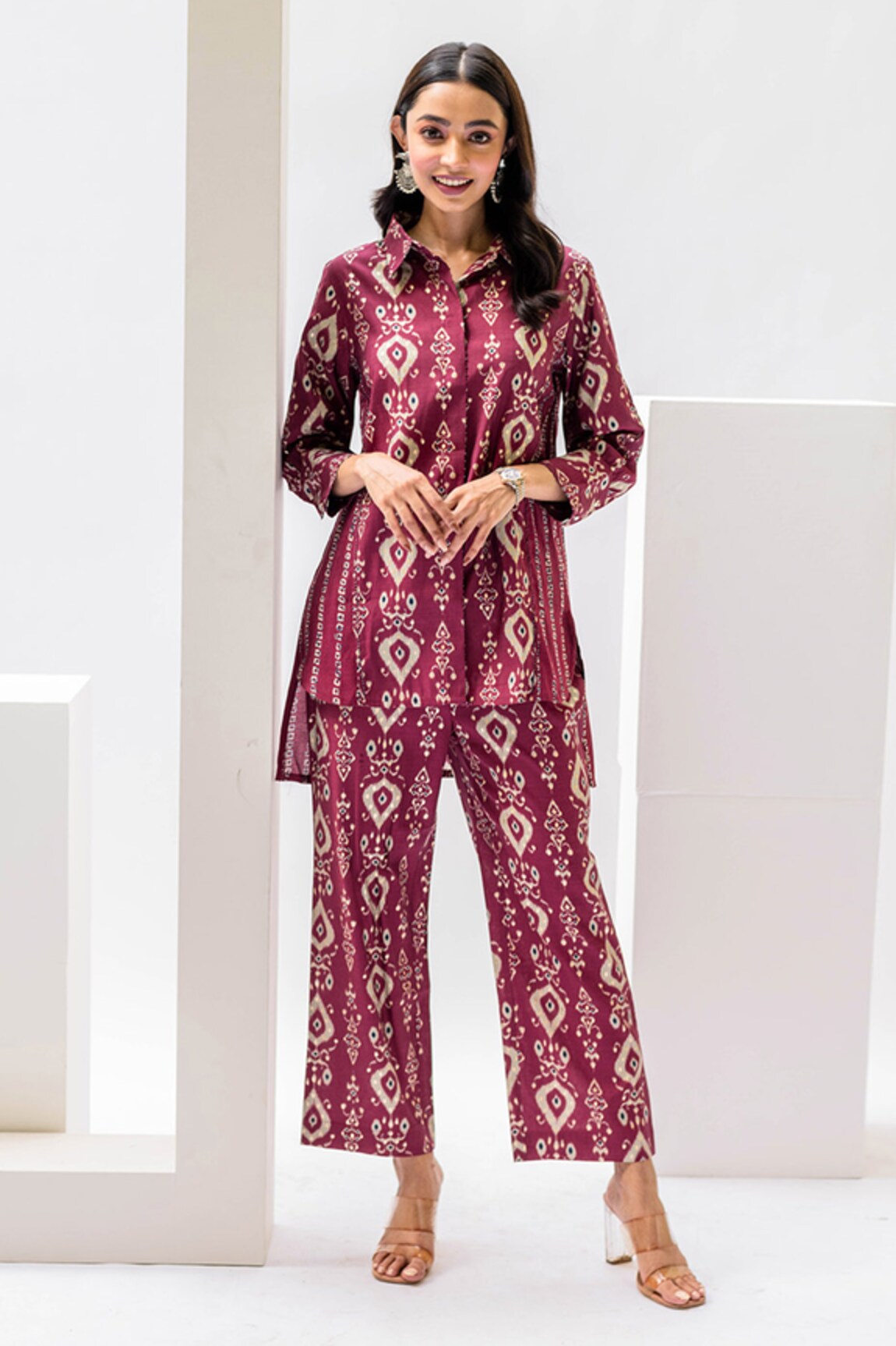 House of Dreams Ikat Print Shirt With Pant