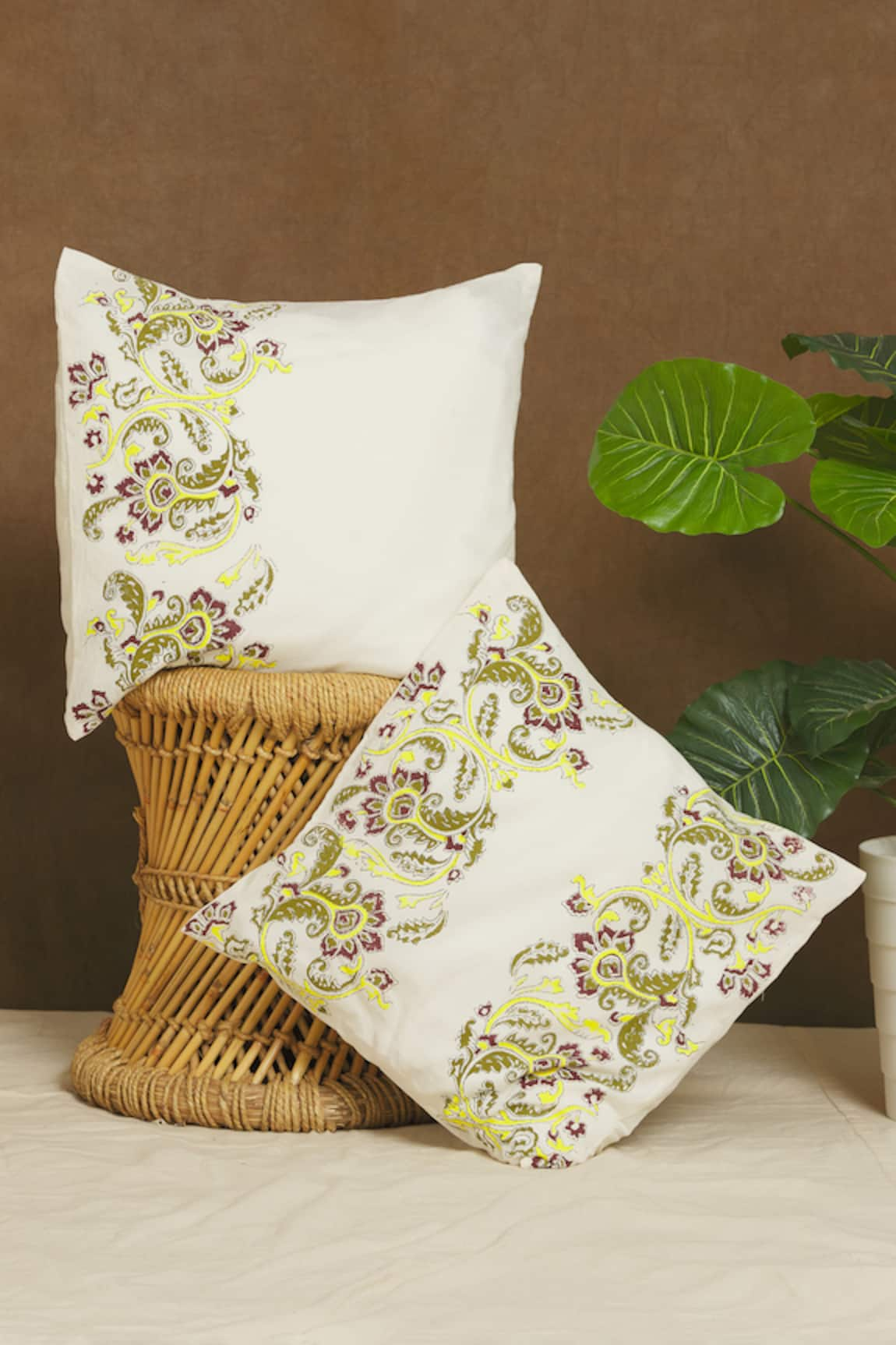 Inheritance India Bijnor Cotton Printed Cushion Covers 2 Pcs Set