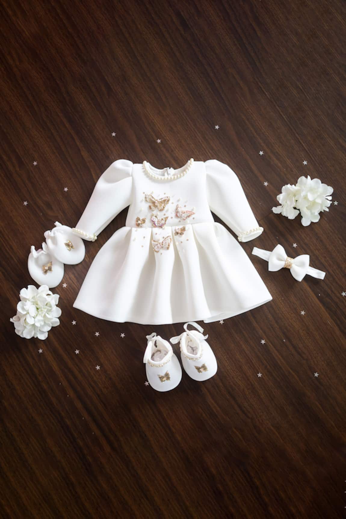 Ruchika Lath Label Sequin Monarch Embellished Dress Set