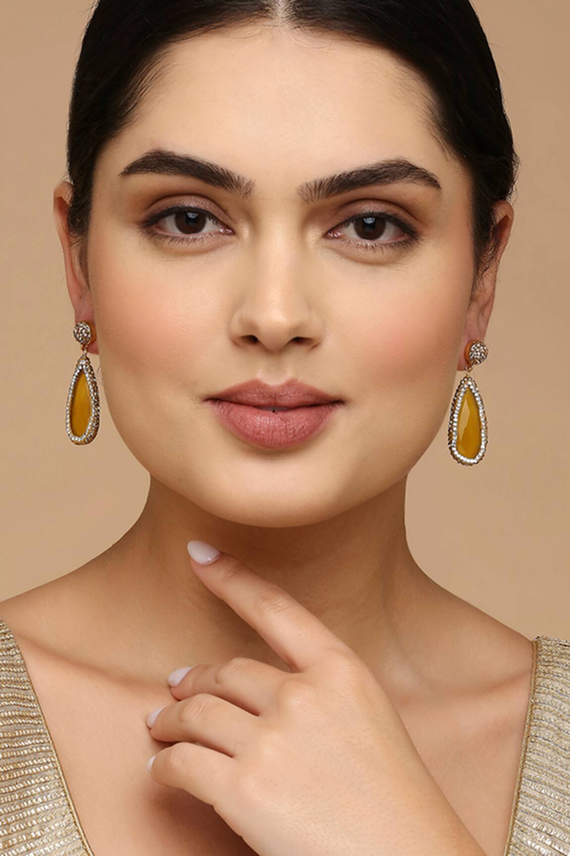 Tad Accessories Stone Embellished Drop Earrings 
