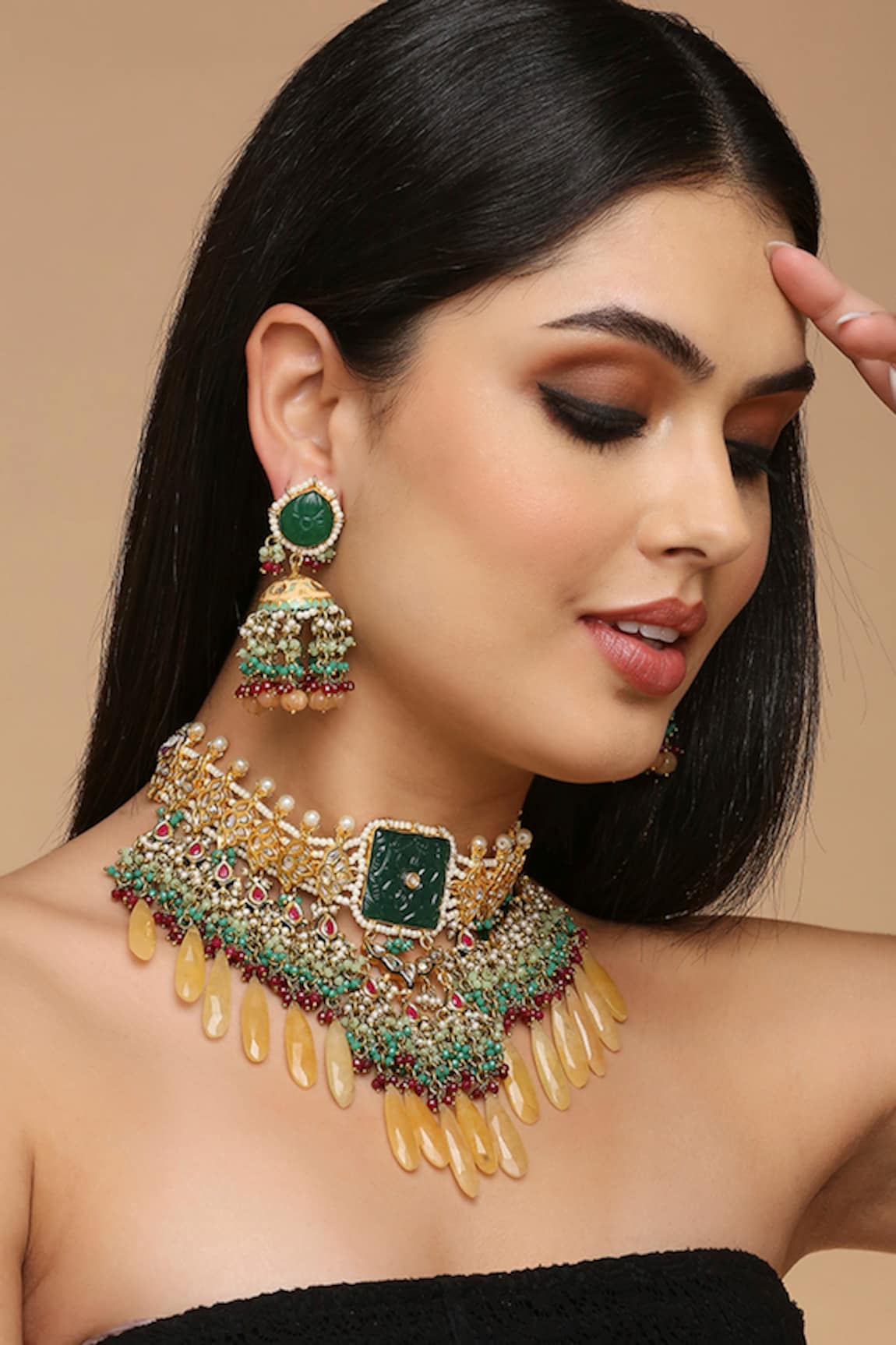 TAD Accessories Semi Precious Stone Embellished Choker Set