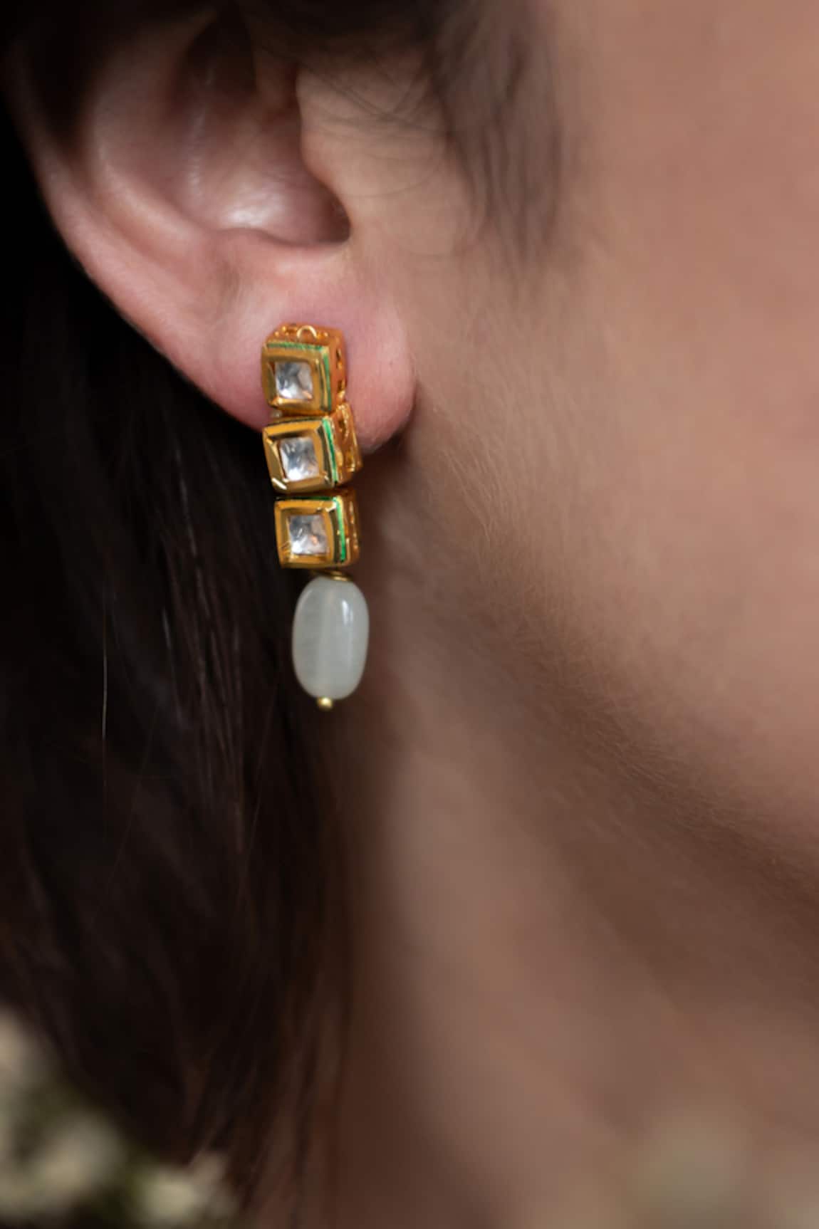 Do Taara Kundan Embellished Drop Earrings 