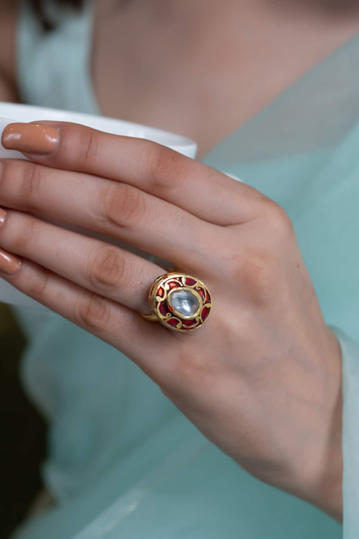 Do Taara Oblong Carved Work Ring 