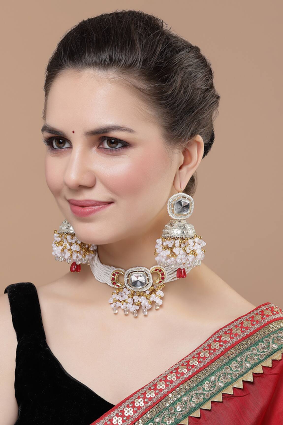 Dugran By Dugristyle American Diamond Embellished Pendant Choker Set 