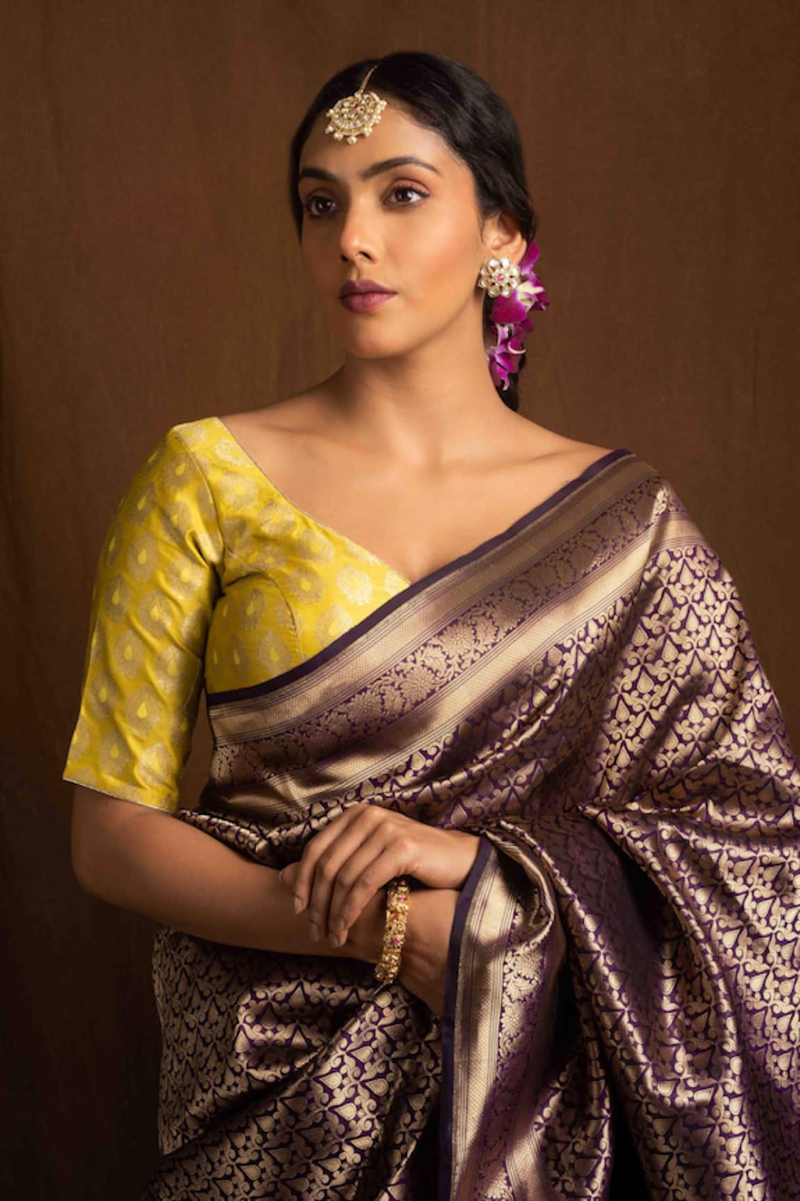 Devissha Floral Butti Pattern Saree Blouse