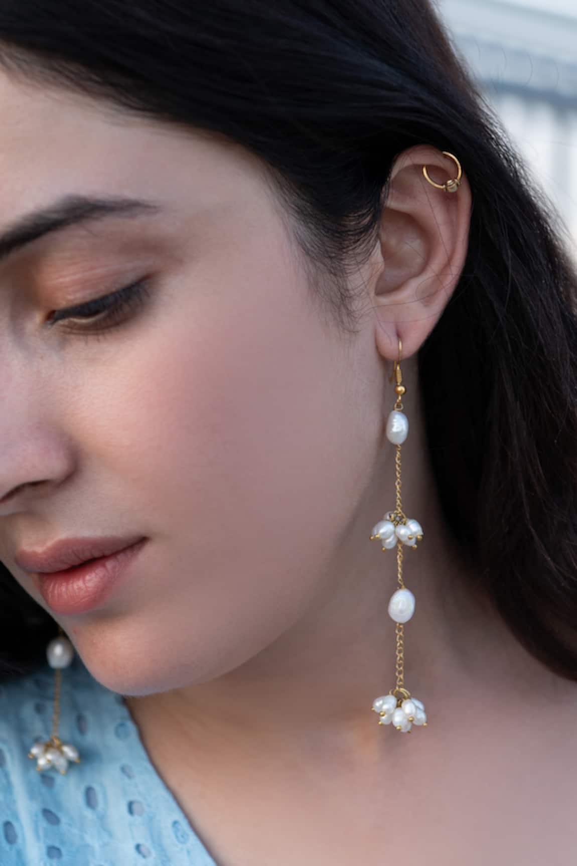 Do Taara Pearl Embellished Dangler Earrings