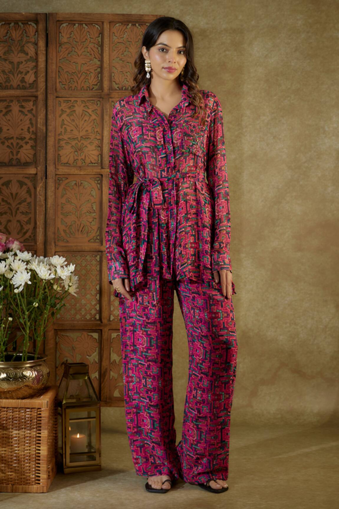 Mehak Murpana Geometric Print Shirt With Pant