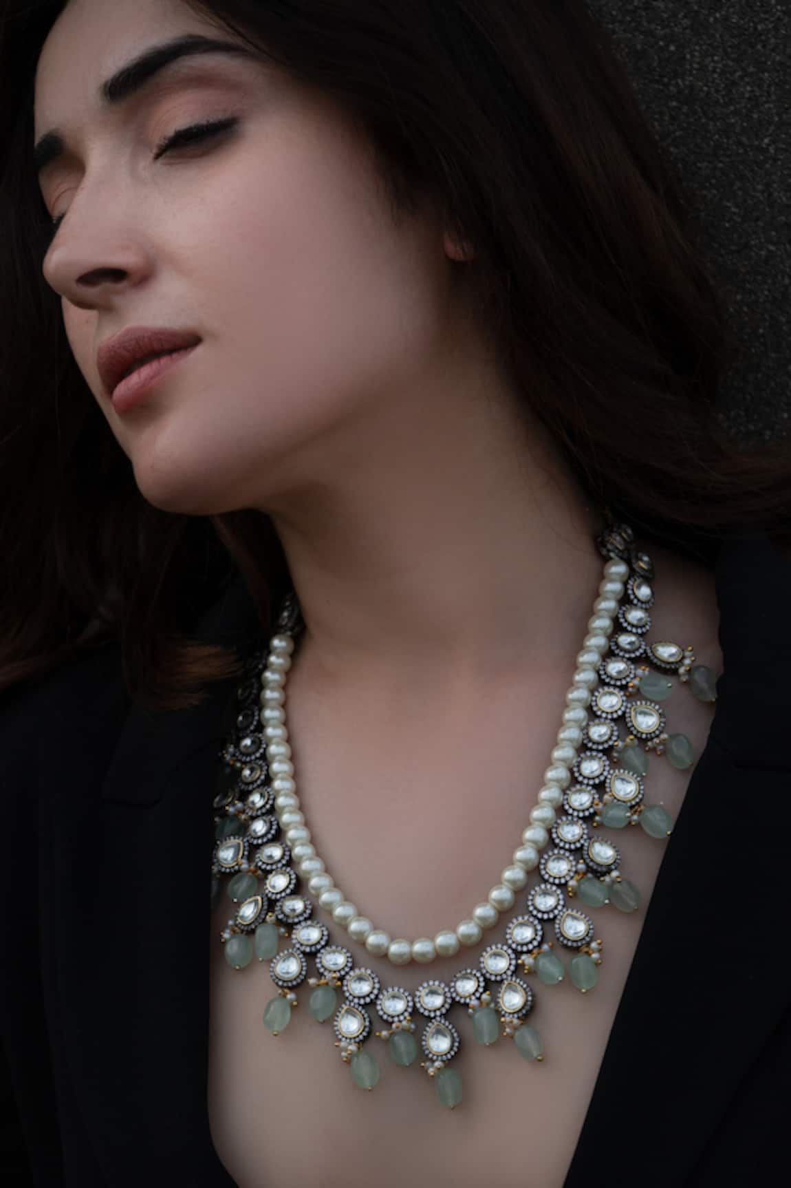 Do Taara Polki & Pearl Embellished Necklace Set