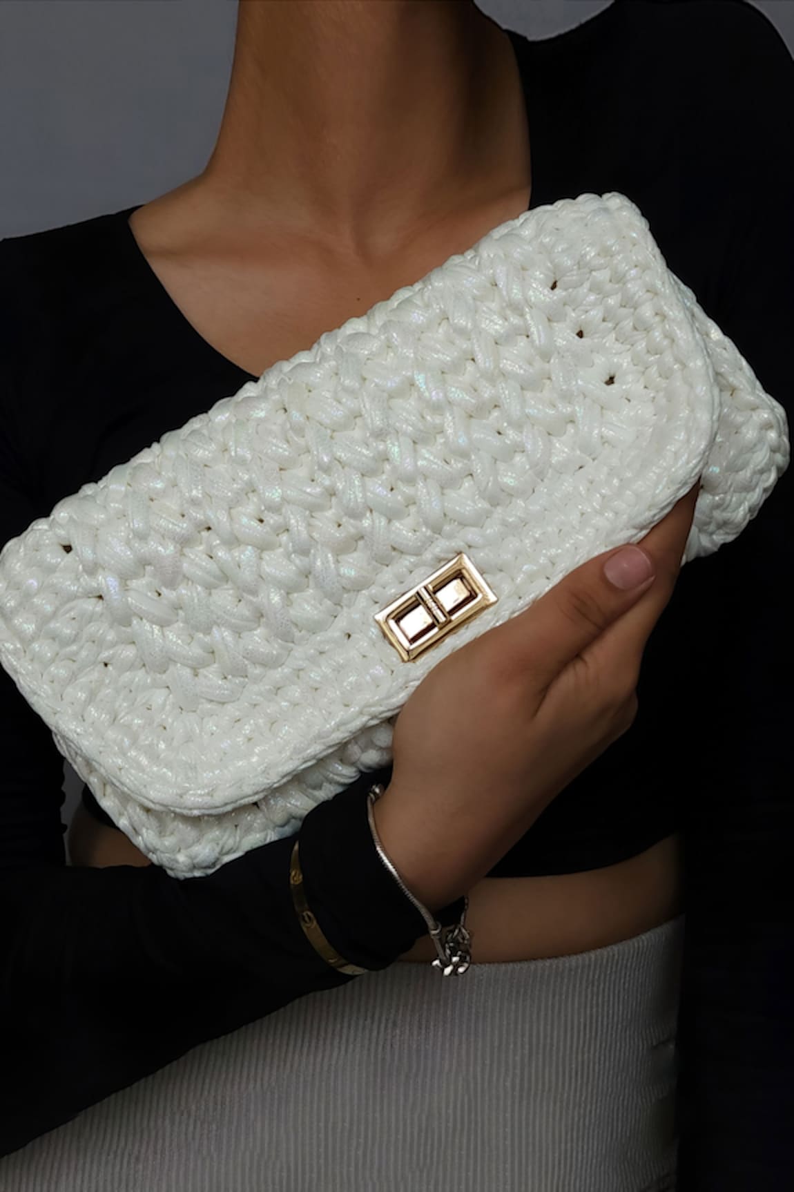 Stushè Fairy Handwoven Metallic Clutch